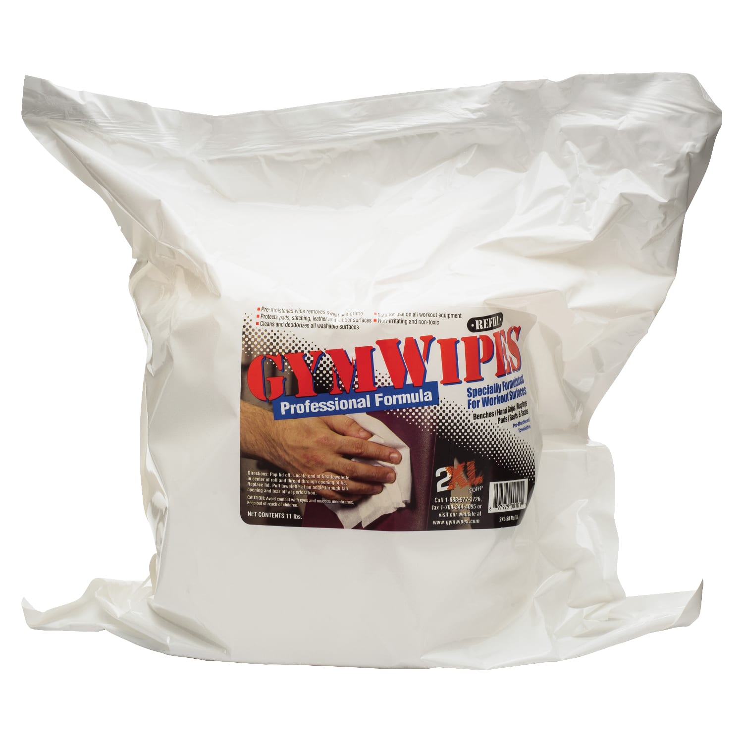2XL GymWipes Professional Refills, 6in x 8in, 700 Count, Total Qty 1