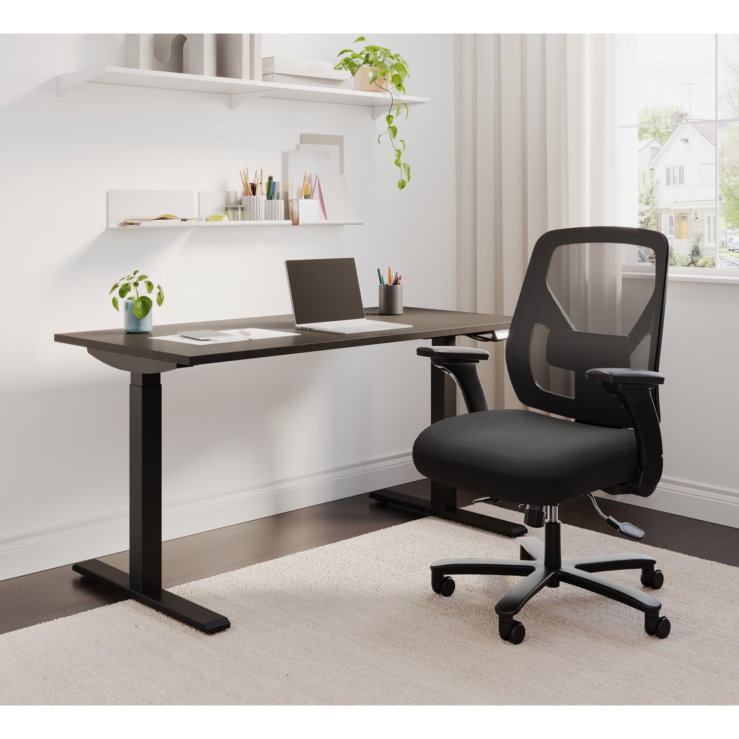 Realspace® Magellan Performance Electric 60 W Height Adjustable Standing Desk Espresso PopularChairscom