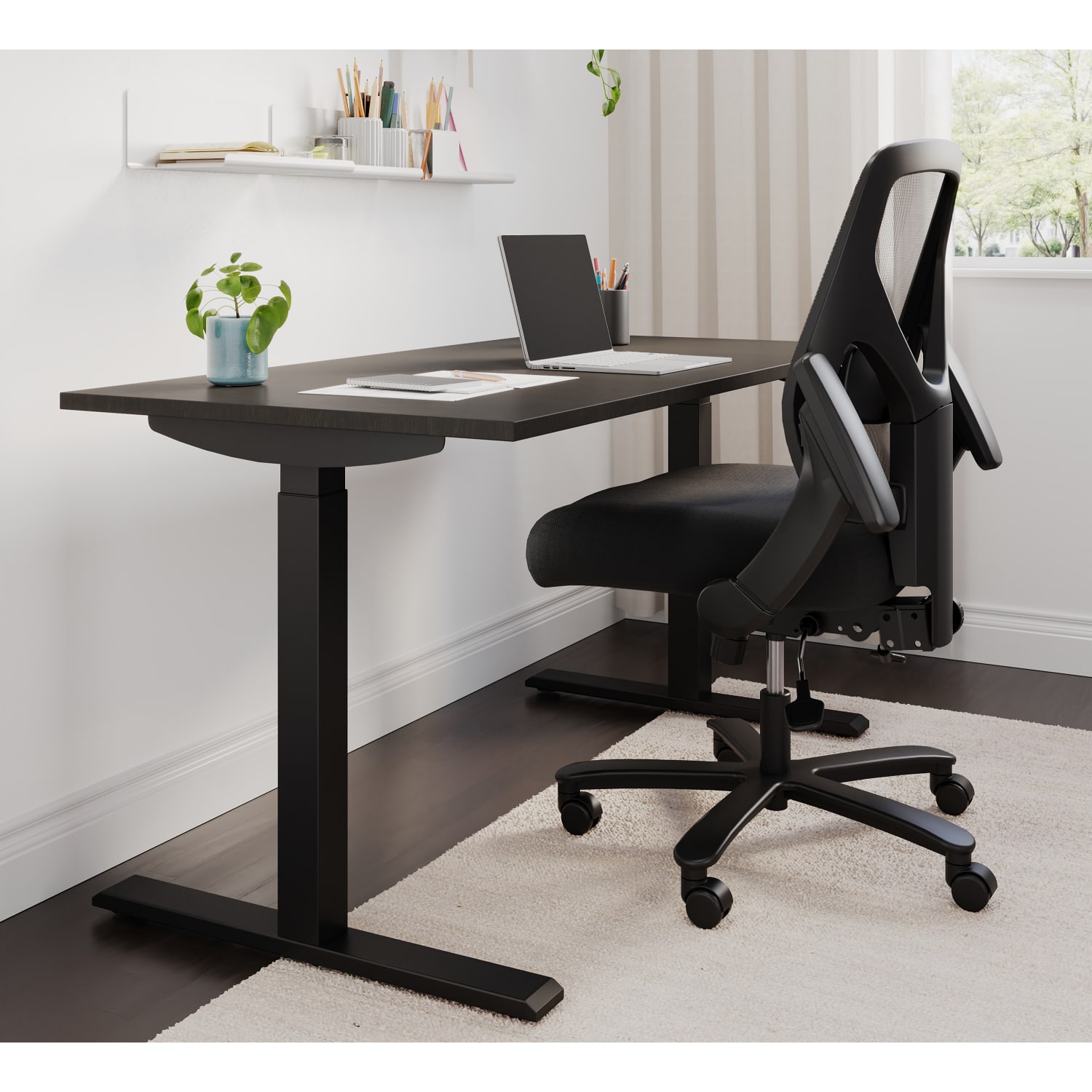 Realspace® Magellan Performance Electric 60 W Height Adjustable Standing Desk Espresso PopularChairscom
