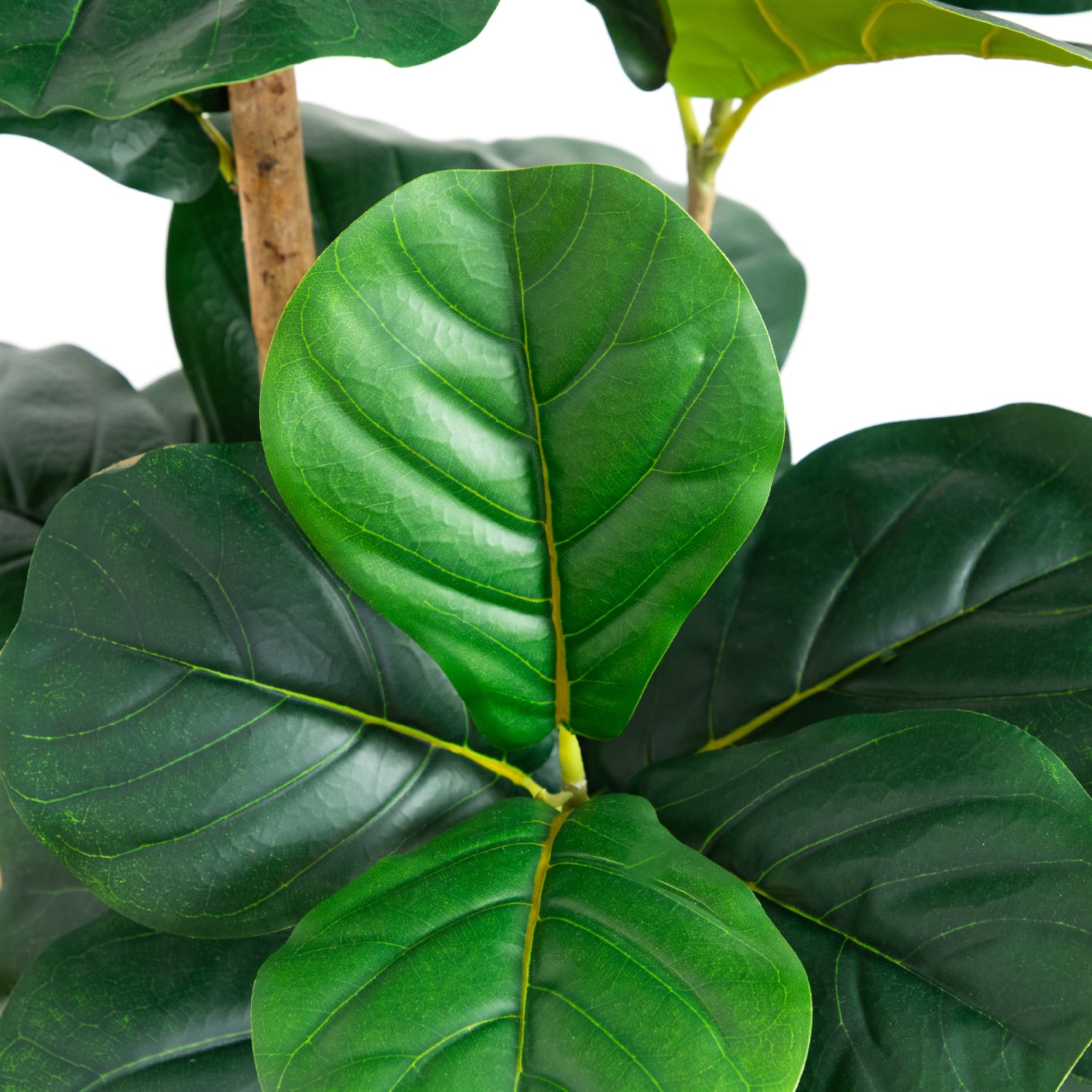 Nearly Natural 4'H Artificial Fiddle Leaf Tree With Decorative Planter, 48inH x 18inW x 18inD, Green/White - Image 4