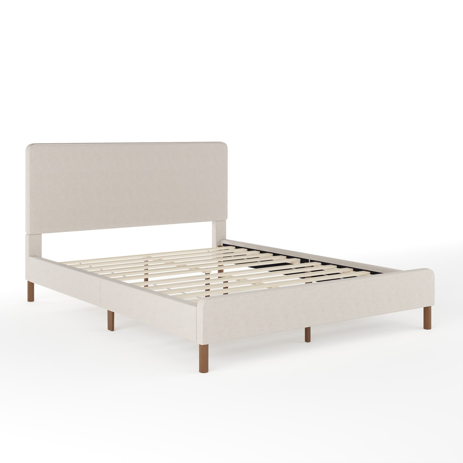 Martha Stewart Britta Upholstered Platform Bed with Rounded Headboard - TW3WDB01BQBG - Image 3