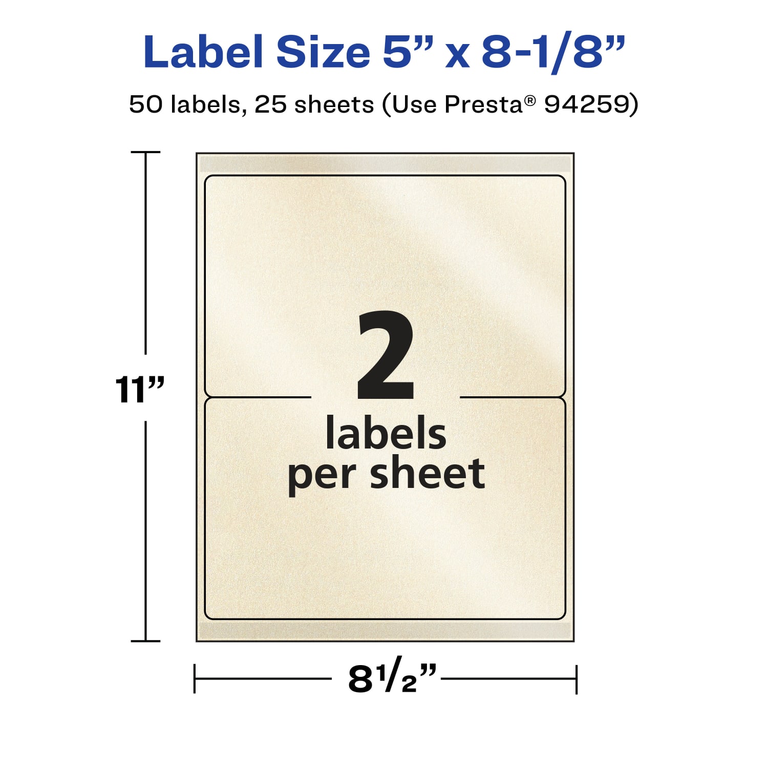 Avery Pearlized Permanent Labels With Sure Feed, 94259-PIP25, Rectangle, 5in x 8-1/8in, Ivory, Pack Of 50 Labels - Image 6