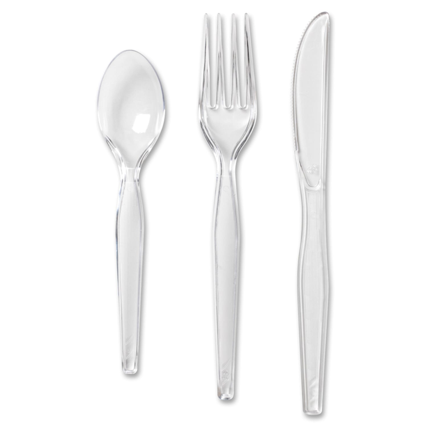 Dixie Plastic Utensils, Heavy-Weight Cutlery Variety Pack, Clear, Box Of 180 Utensils - Image 6