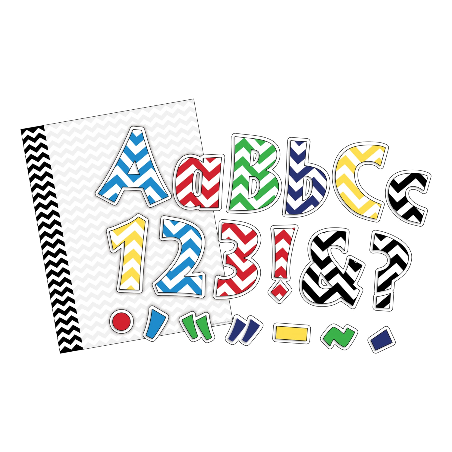 Barker Creek 305-Piece Letter Pop-Out/Paper Set, Chevron Nautical