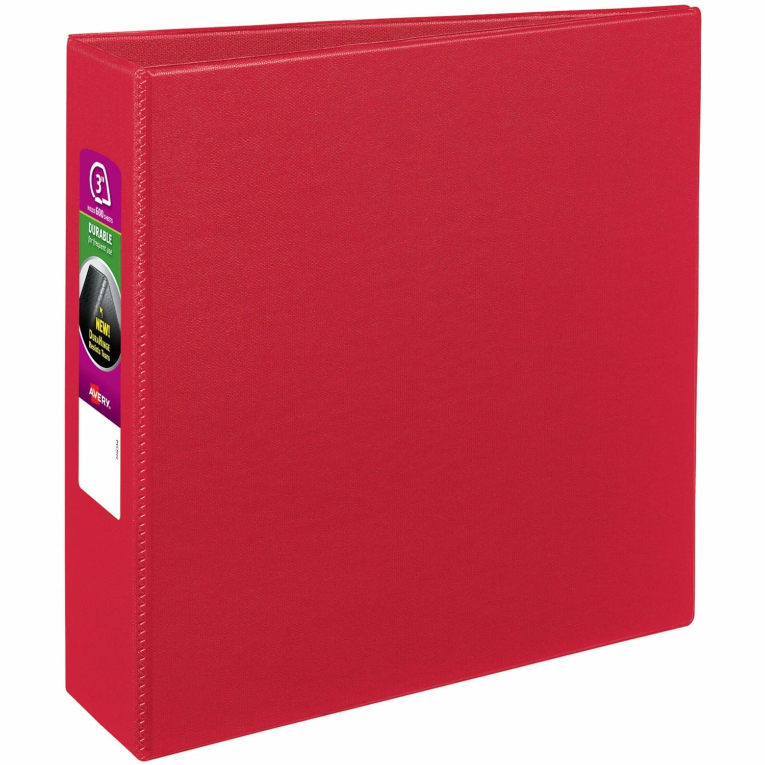 Avery Durable 3-Ring Binder With EZ-Turn Rings, 3in D-Rings, 45% Recycled, Red - Image 6