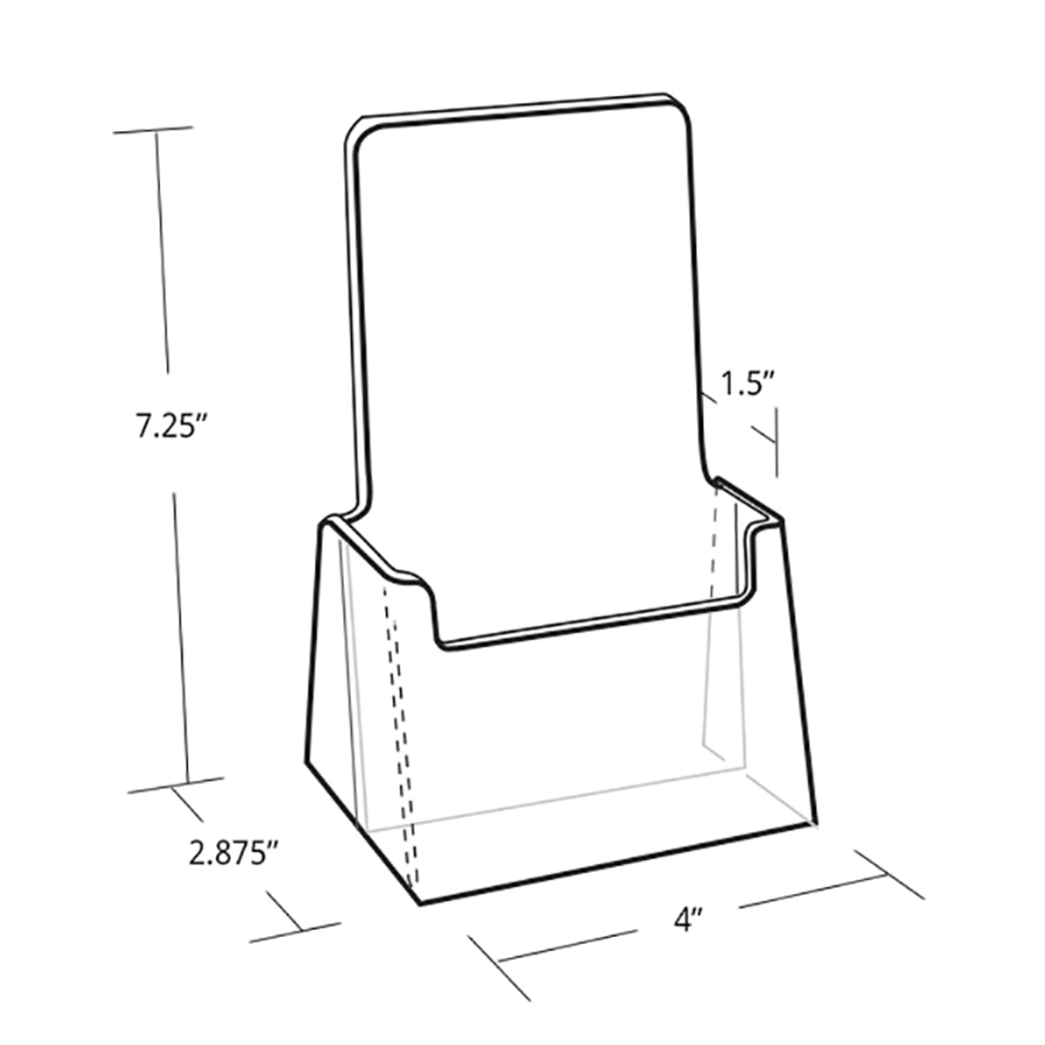 Azar Displays 1-Pocket Plastic Trifold Brochure Holders, 7-1/4inH x 4-1/8inW x 2-3/4inD, Clear, Pack Of 100 Holders - Image 3