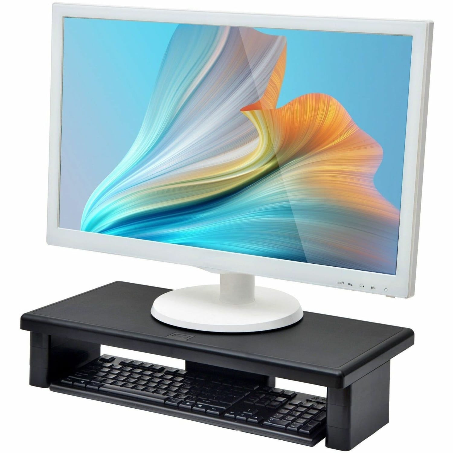 DAC Stax MP-211-Adjustable Ultra-Wide Monitor/Laptop Stand, Black - 66 lb Load Capacity - 4.8inx22inx 10.5in Depth - Plastic - Black -  - 02238