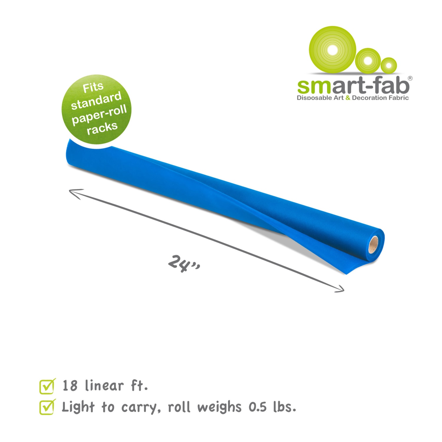 Smart-Fab Art & Decoration Fabric Rolls, 24in x 18ft, Blue, Pack Of 3 Rolls - Image 3