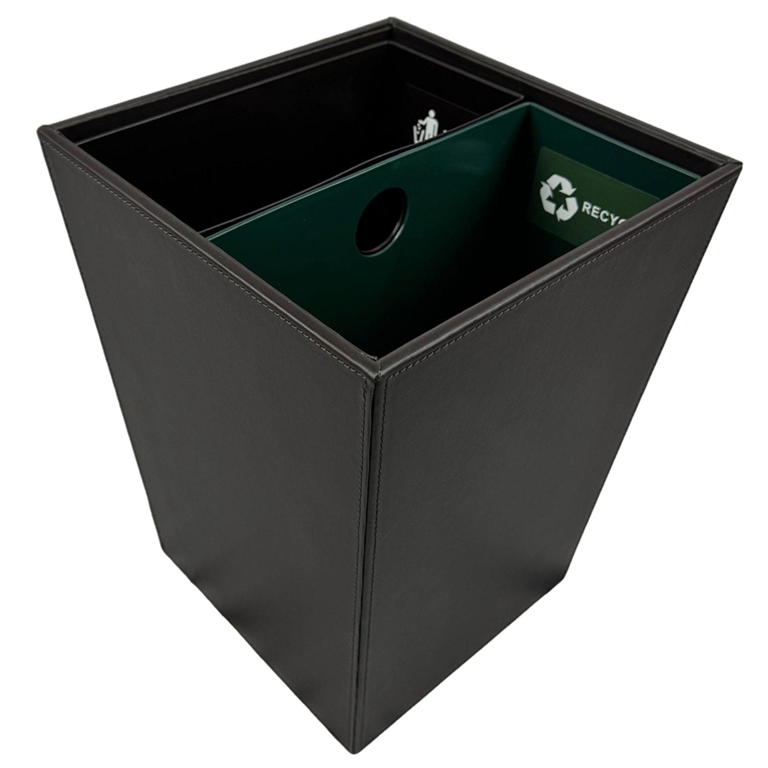 Hospitality Source Standard Waste/Recycle Bins, 14.5 Quarts, Dark Brown, Set Of 6 Bins - Image 3