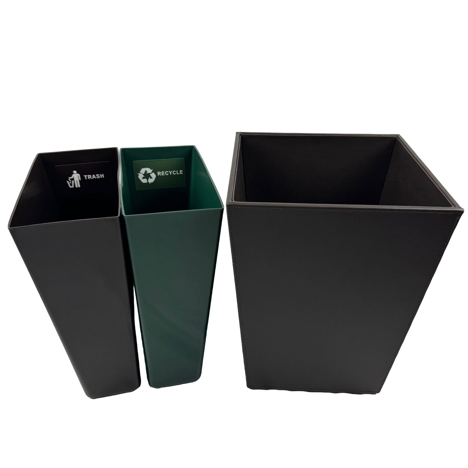 Hospitality Source Standard Waste/Recycle Bins, 14.5 Quarts, Dark Brown, Set Of 6 Bins - Image 5