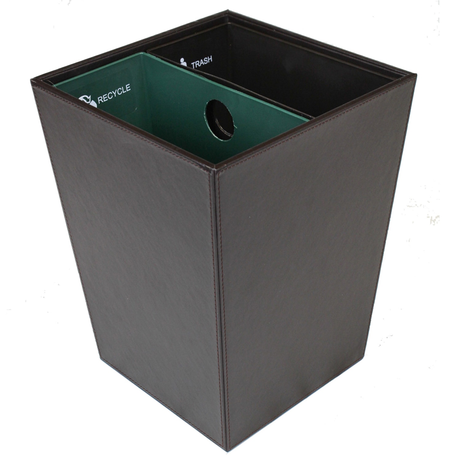 Hospitality Source Standard Waste/Recycle Bins, 14.5 Quarts, Dark Brown, Set Of 6 Bins - Image 6