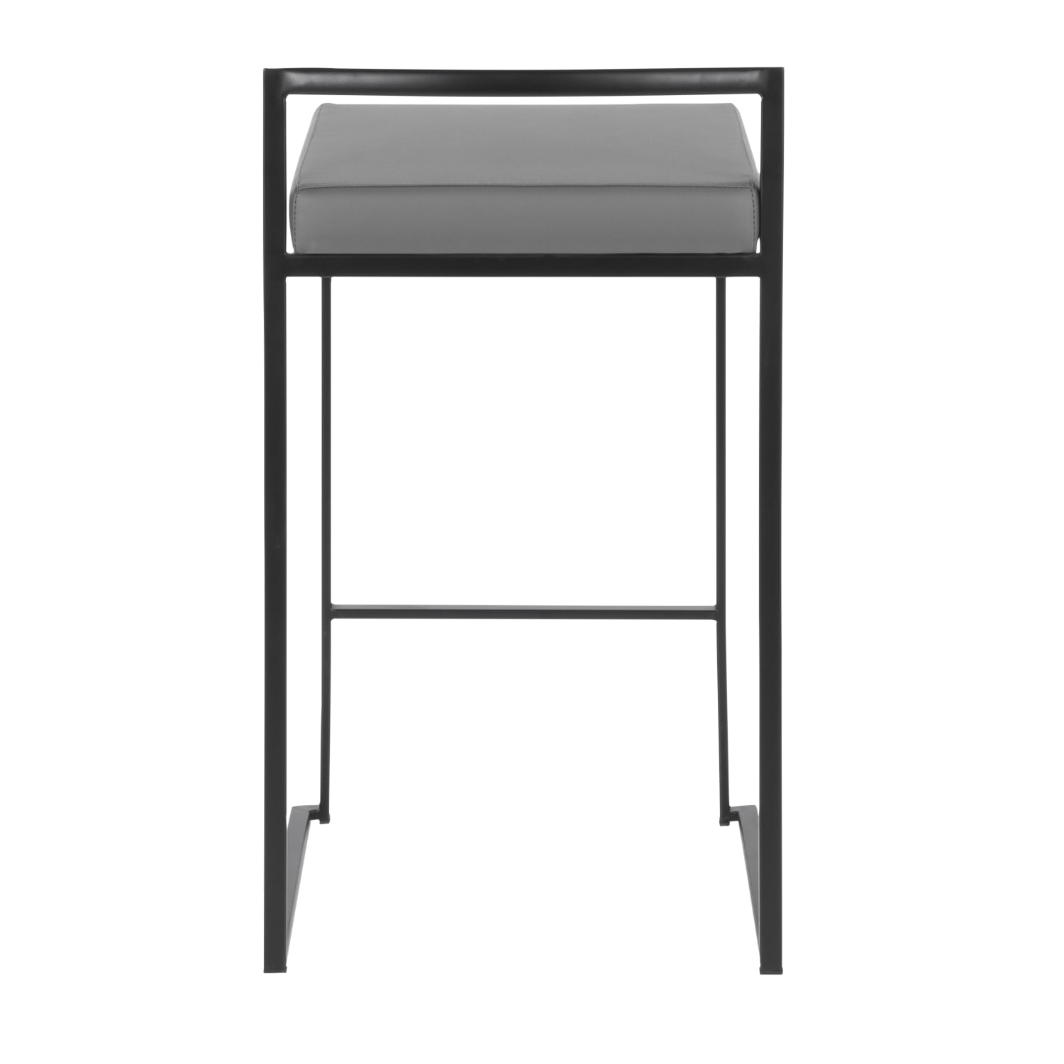 LumiSource Fuji Stacker Counter Stools, Gray Seat/Black Frame, Set of 2 Stools - Image 6