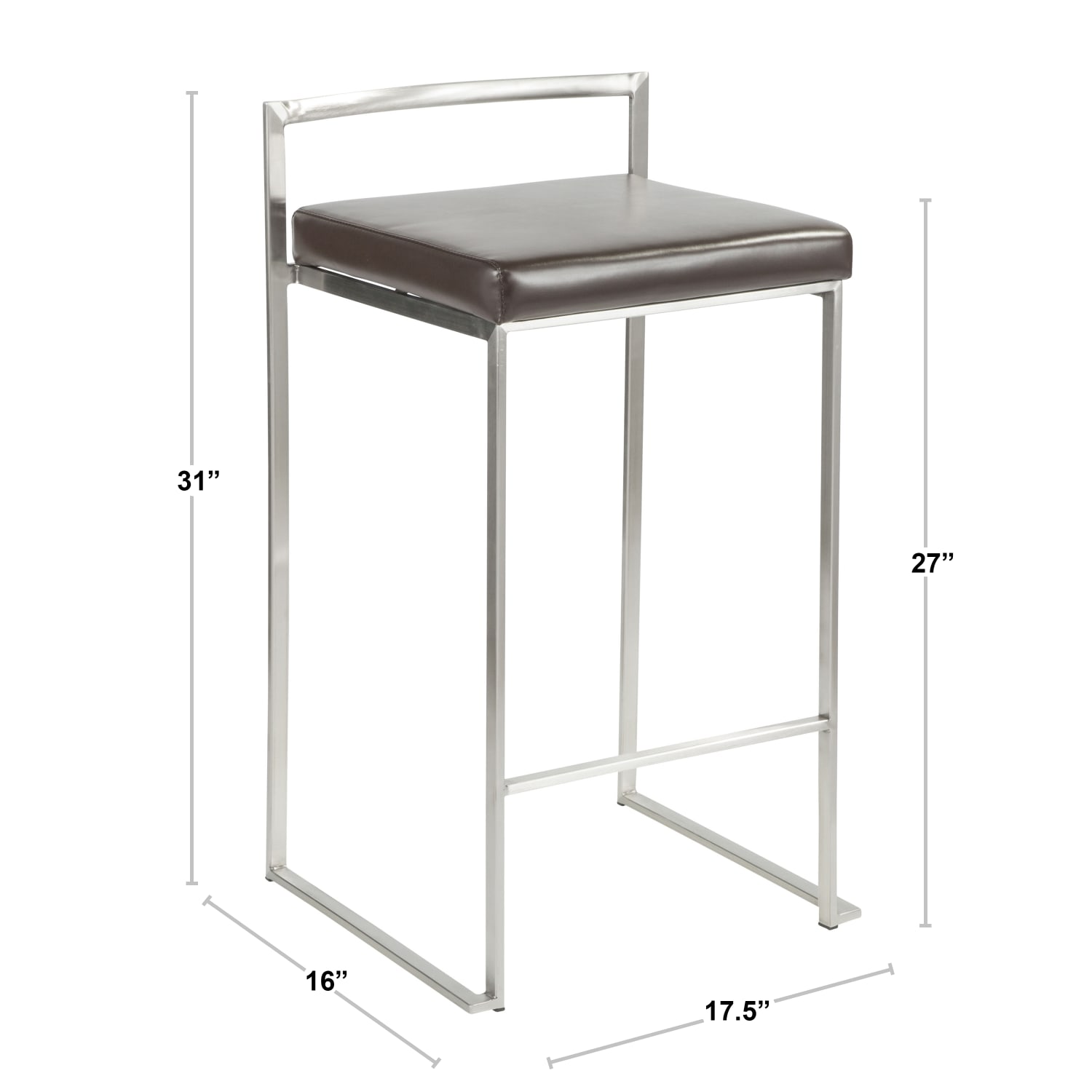 LumiSource Fuji Stacker Counter Stools Gray SeatBlack Frame Set of 2 Stools PopularChairscom LumiSource Fuji Stacker Counter Stools Gray SeatBlack Frame Set of 2 Stools PopularChairscom
