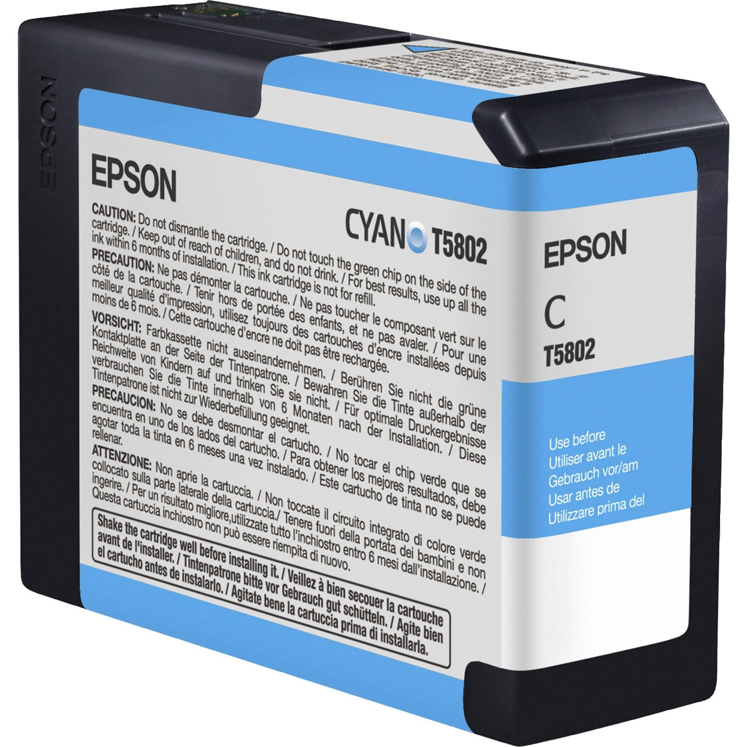 Epson T5802 UltraChrome K3 Cyan Ink Cartridge, T580200 - Image 3