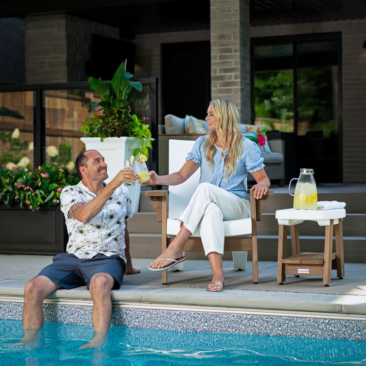 Mayne Mesa Resin And Wood Outdoor Furniture Patio Chair White PopularChairscom Mayne Mesa Resin And Wood Outdoor Furniture Patio Chair White PopularChairscom