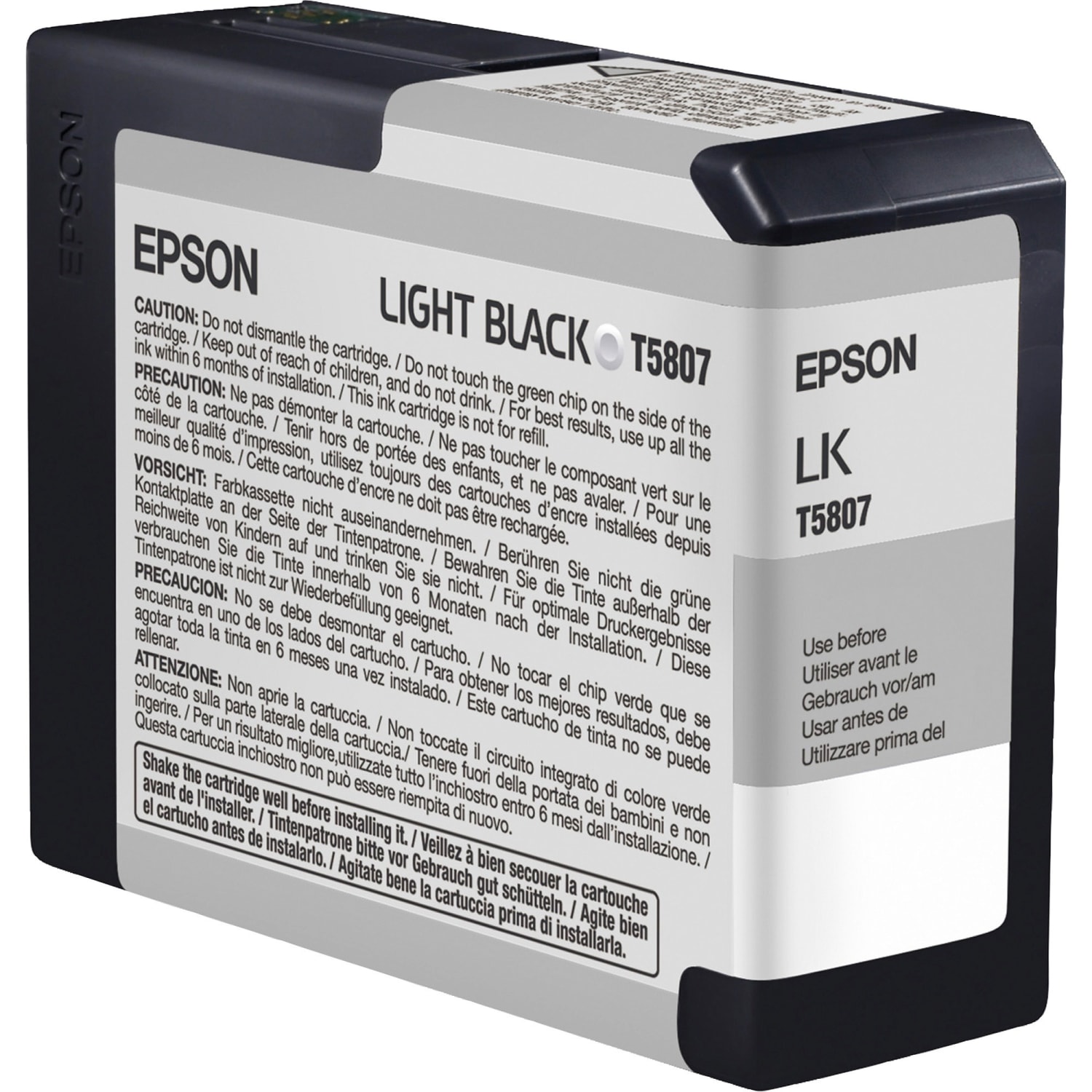 Epson T5807 UltraChrome K3 Light Black Ink Cartridge, T580700 - Image 4