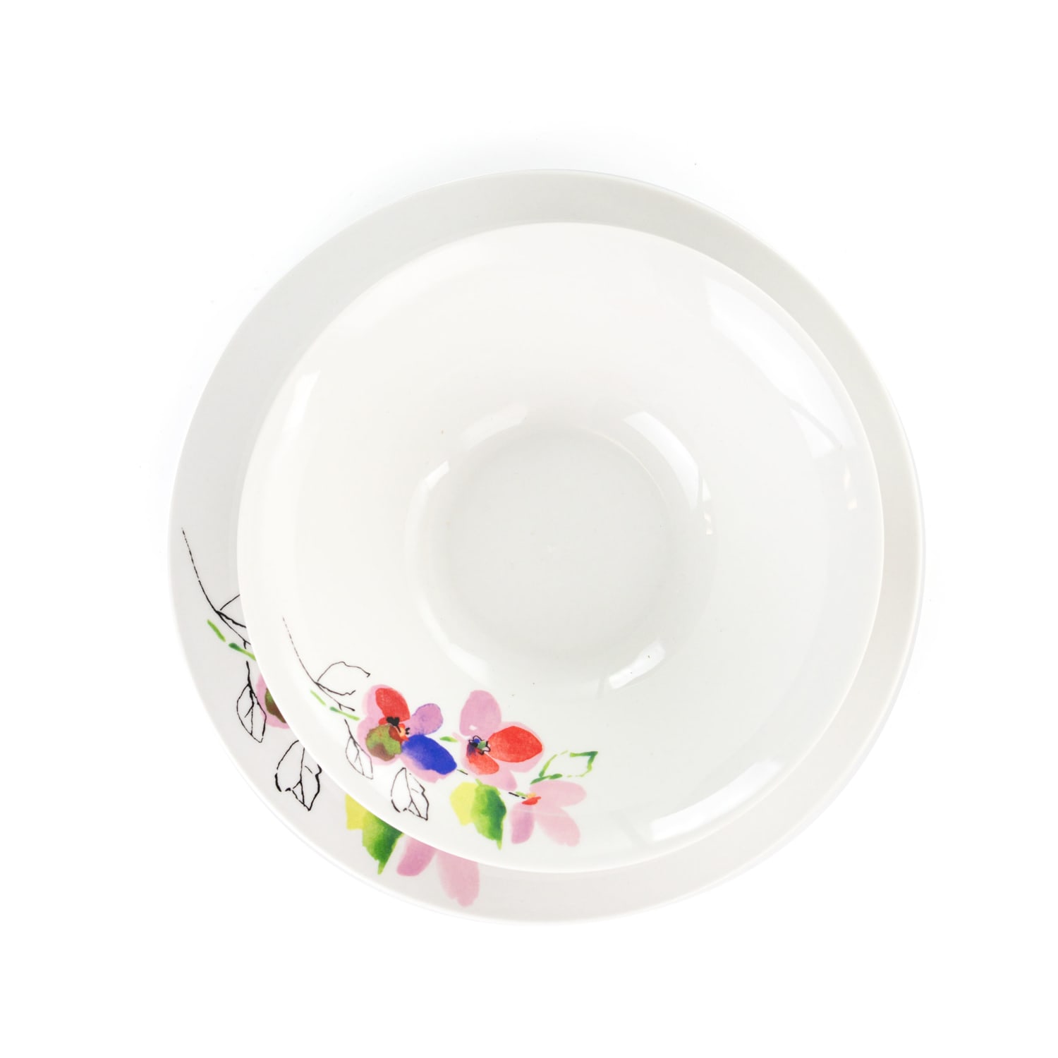 Gibson Home Vineyard Rose 12-Piece Dinnerware Set, White - Image 6