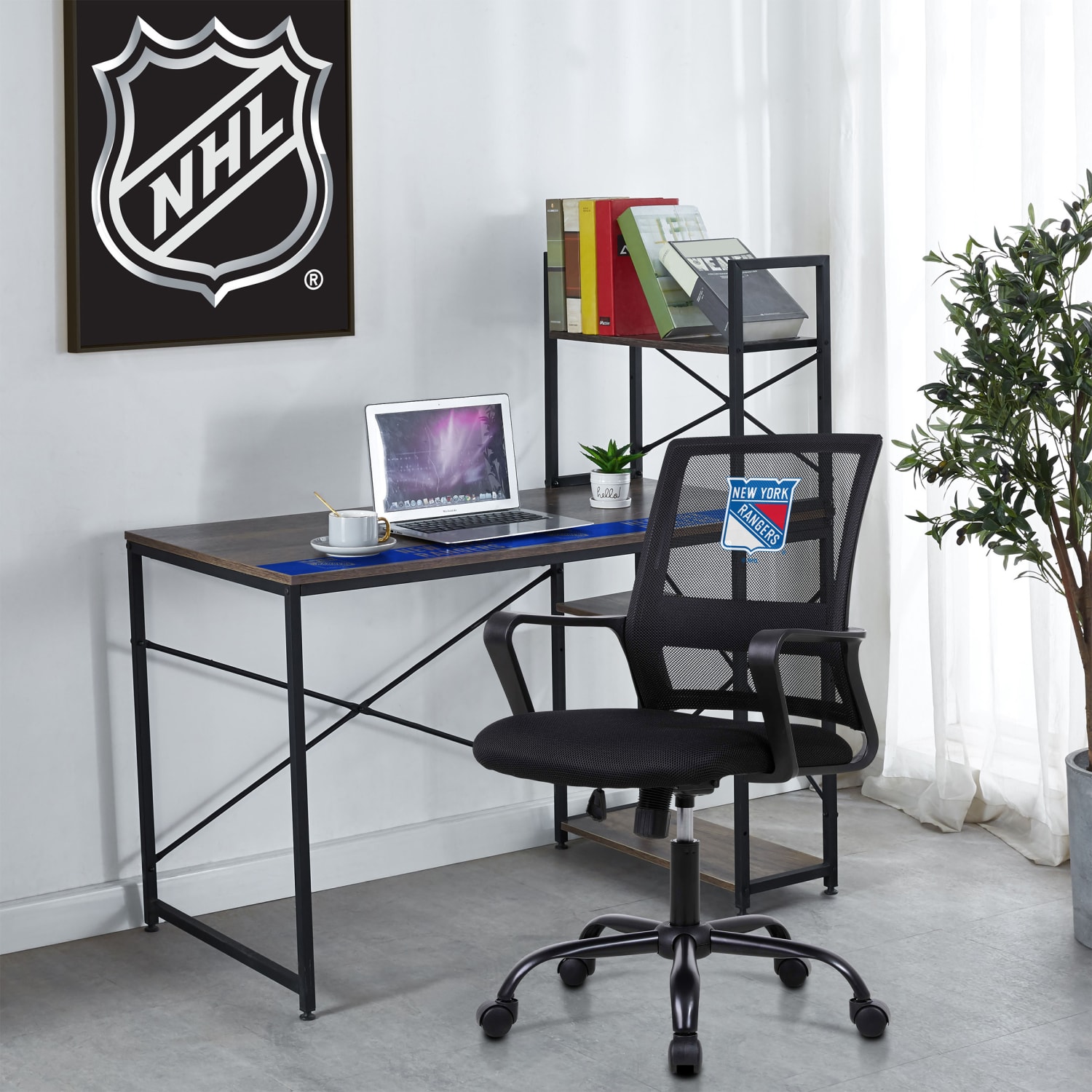 Imperial NHL Mesh Mid-Back Task Chair, New York Rangers - Image 4
