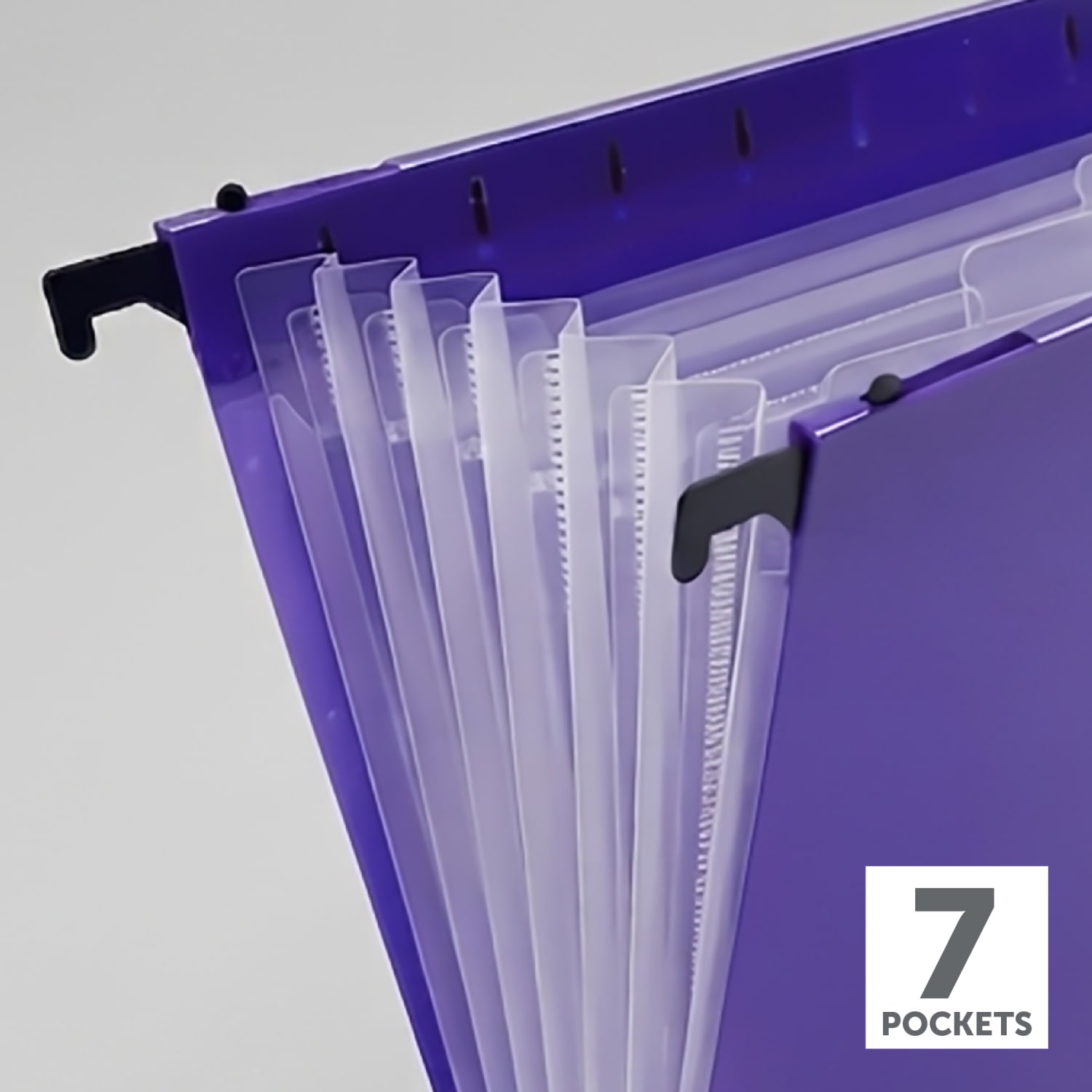 Office Depot Brand Poly 7-Pocket Hanging File, 8in Expansion, Letter Size, 9-5/8in x 13in, Purple - Image 4