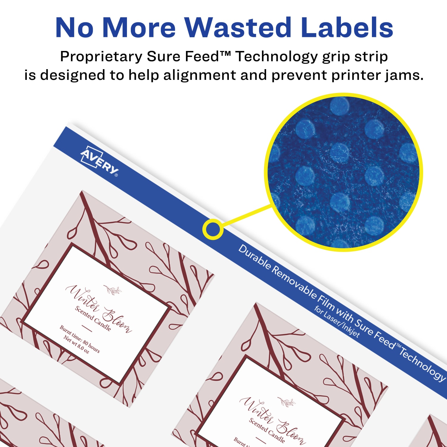 Avery Durable Removable Labels With Sure Feed, 94107-DRF3, Square, 2in x 2in, White, Pack Of 36 - Image 4