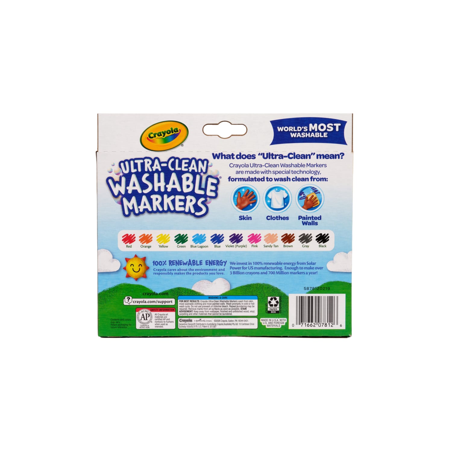 Crayola Washable Markers, Broad Line, Assorted Classic Colors, Box Of 12 - Image 3