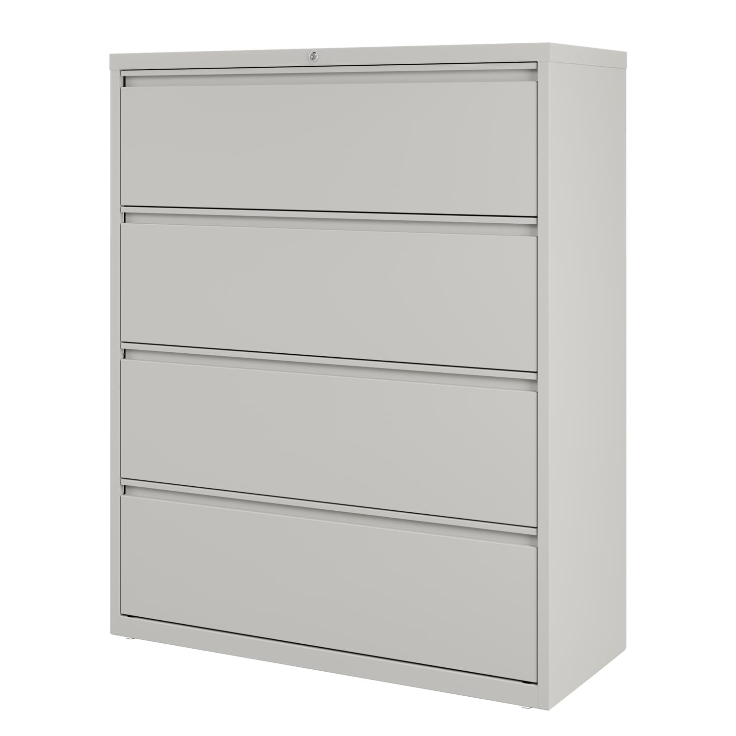 WorkPro 42inW x 18-5/8inD Lateral 4-Drawer File Cabinet, Light Gray - Image 4