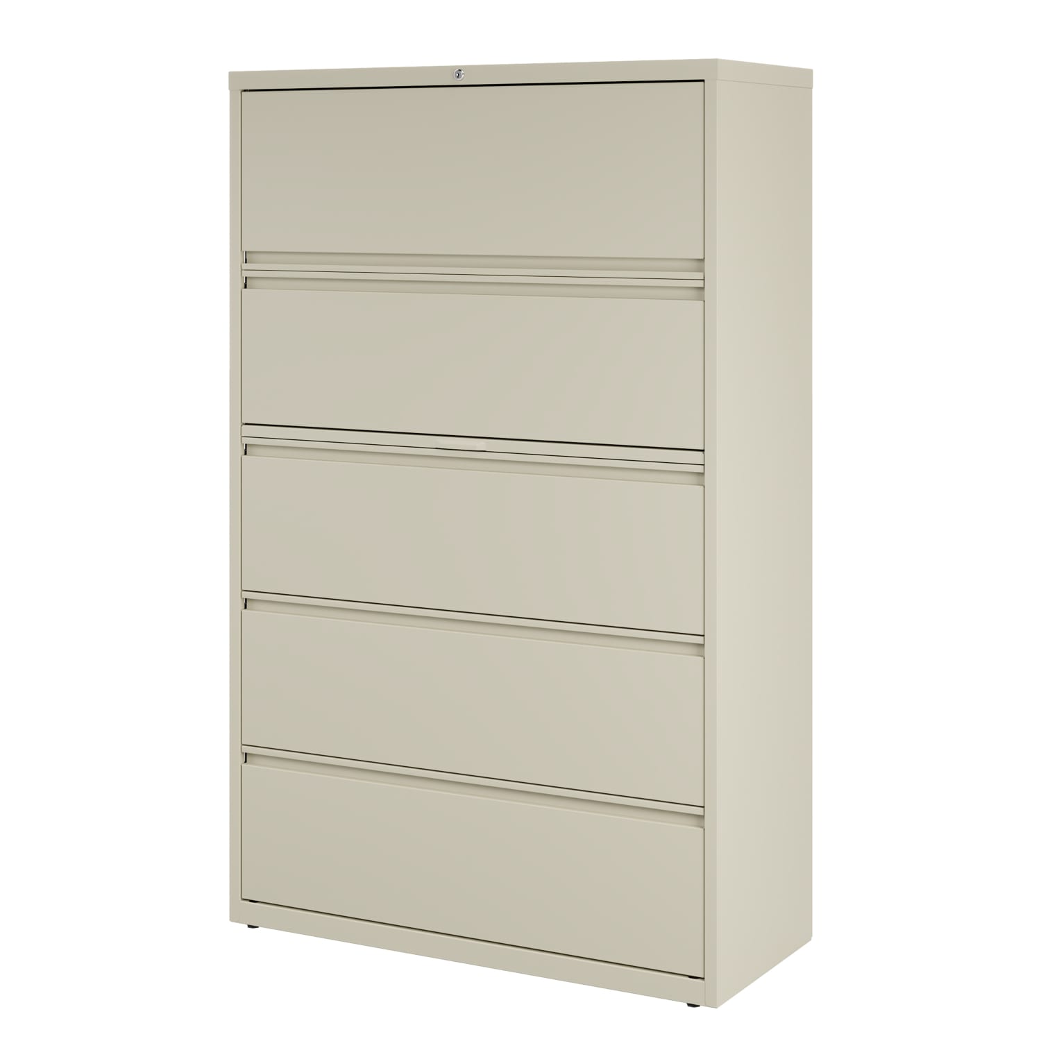 WorkPro 42inW x 18-5/8inD Lateral 5-Drawer File Cabinet, Putty - Image 4