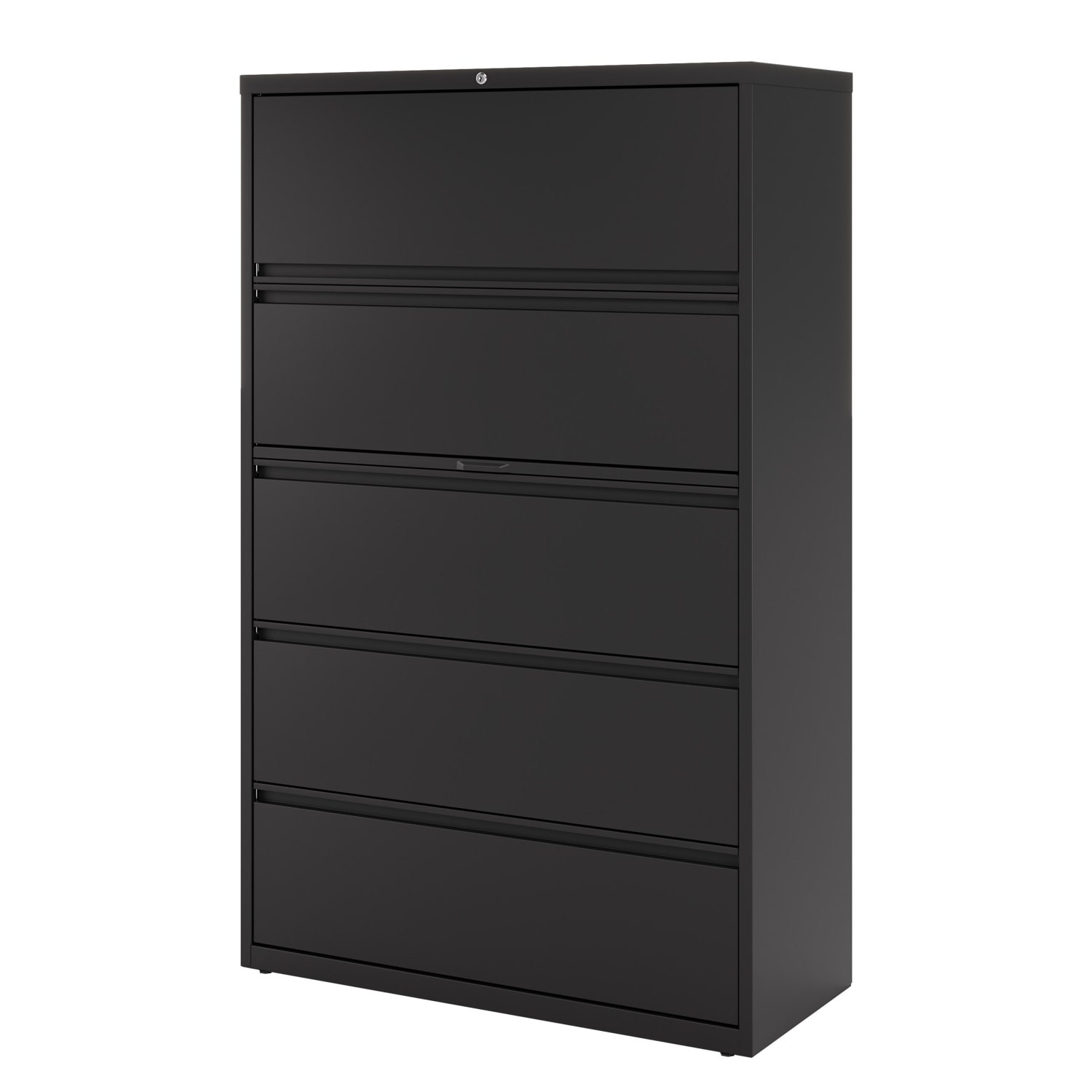 WorkPro 42inW x 18-5/8inD Lateral 5-Drawer File Cabinet, Black - Image 4
