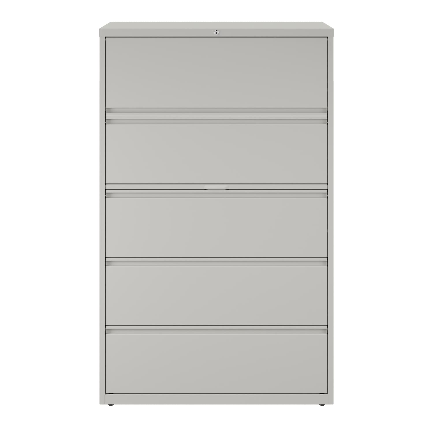 WorkPro 42inW x 18-5/8inD Lateral 5-Drawer File Cabinet, Light Gray - Image 3