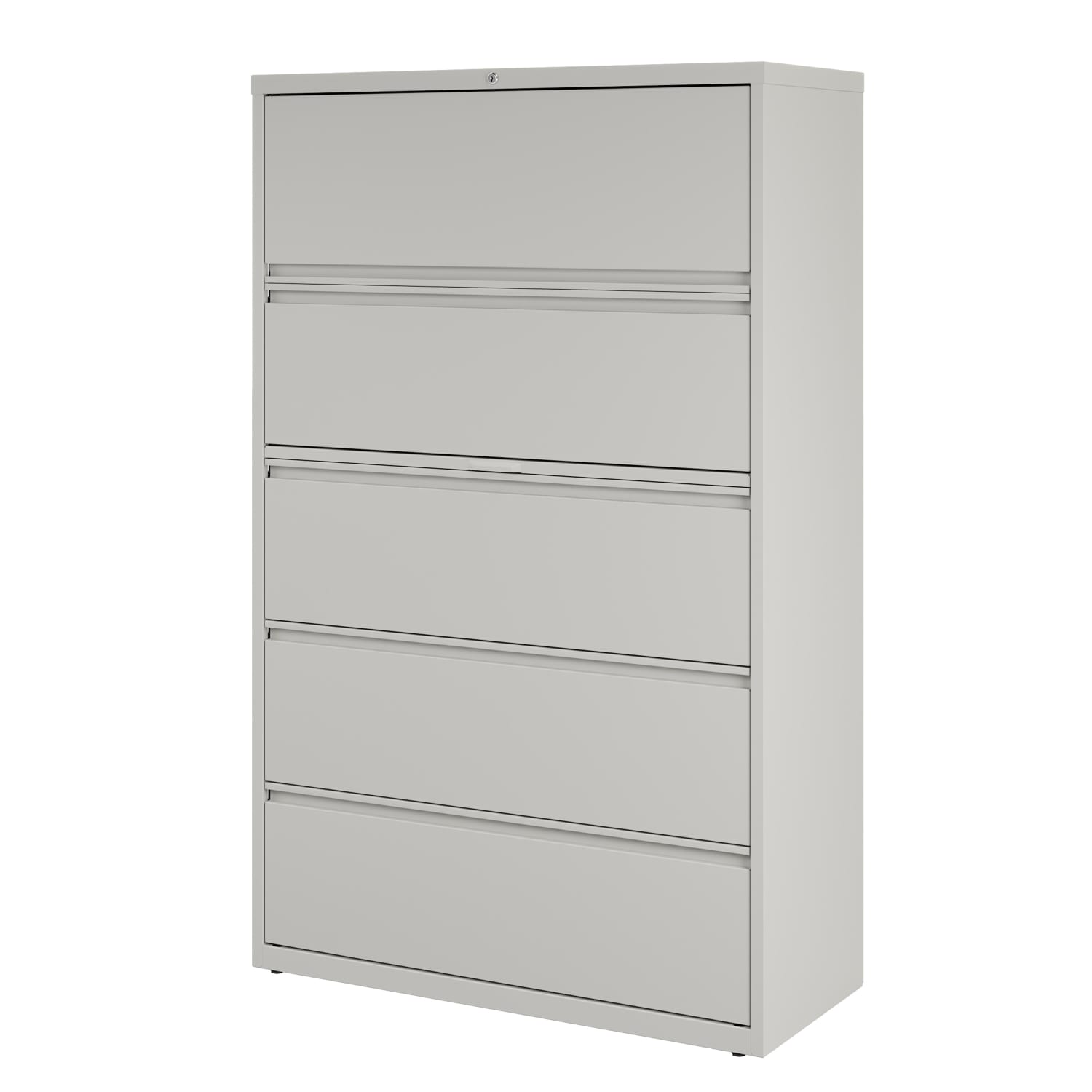 WorkPro 42inW x 18-5/8inD Lateral 5-Drawer File Cabinet, Light Gray - Image 4