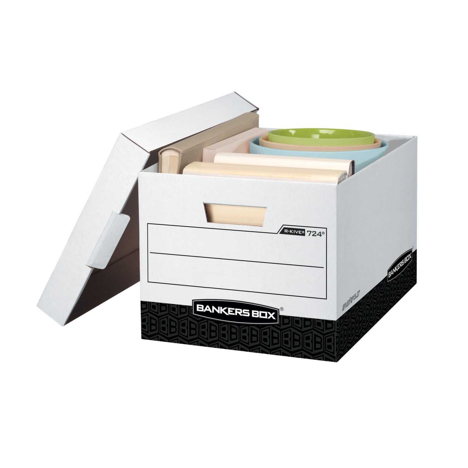 Bankers Box R Kive Heavy-Duty Storage Boxes, Letter/Legal Size, 15in x 12in x 10in, White/Black, Case Of 12 - 00724 - Image 5