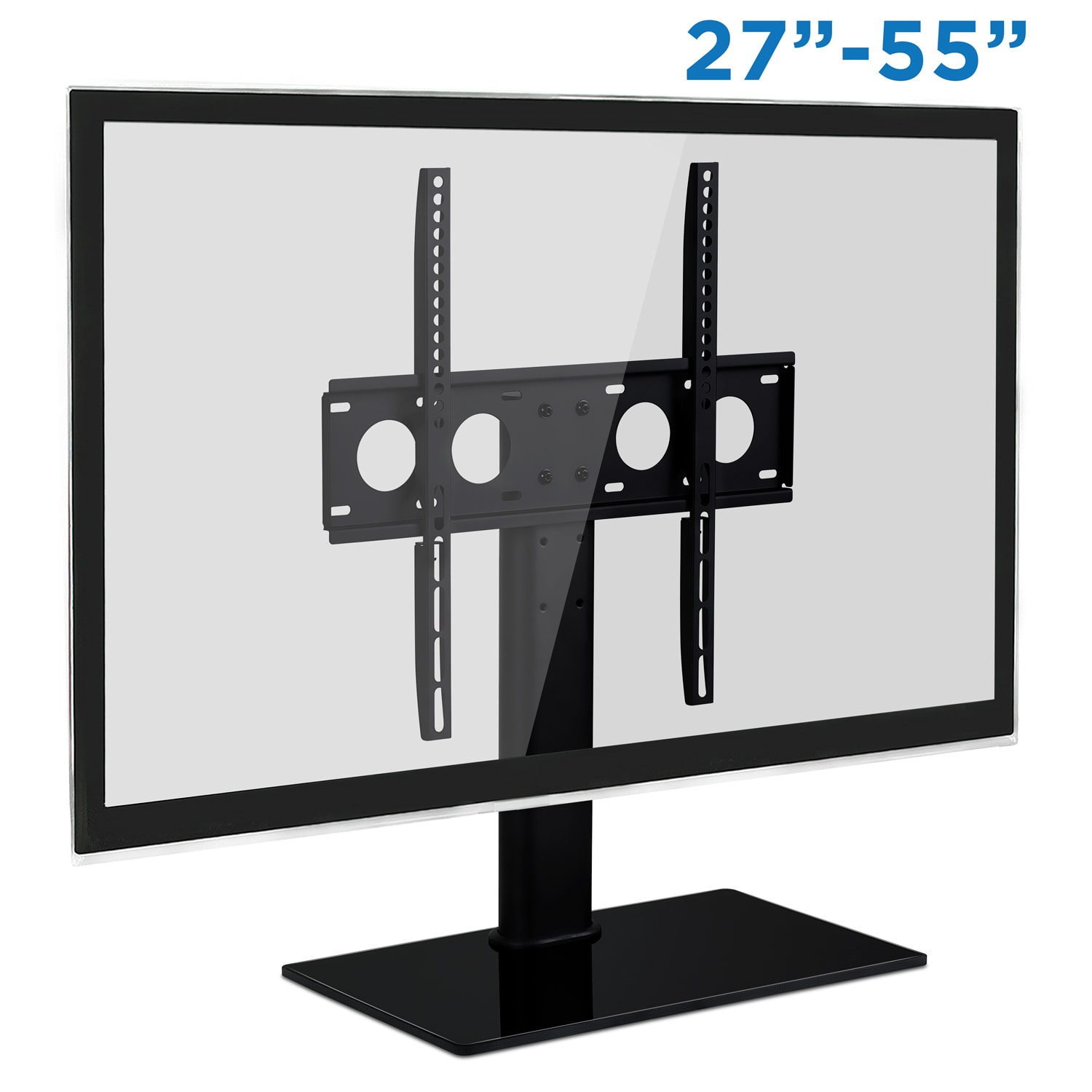 Mount-It! MI-847 Tabletop TV Stand For TVs Up To 55in, 24inH x 16-5/8inW x 10-1/8inD, Black - Image 3