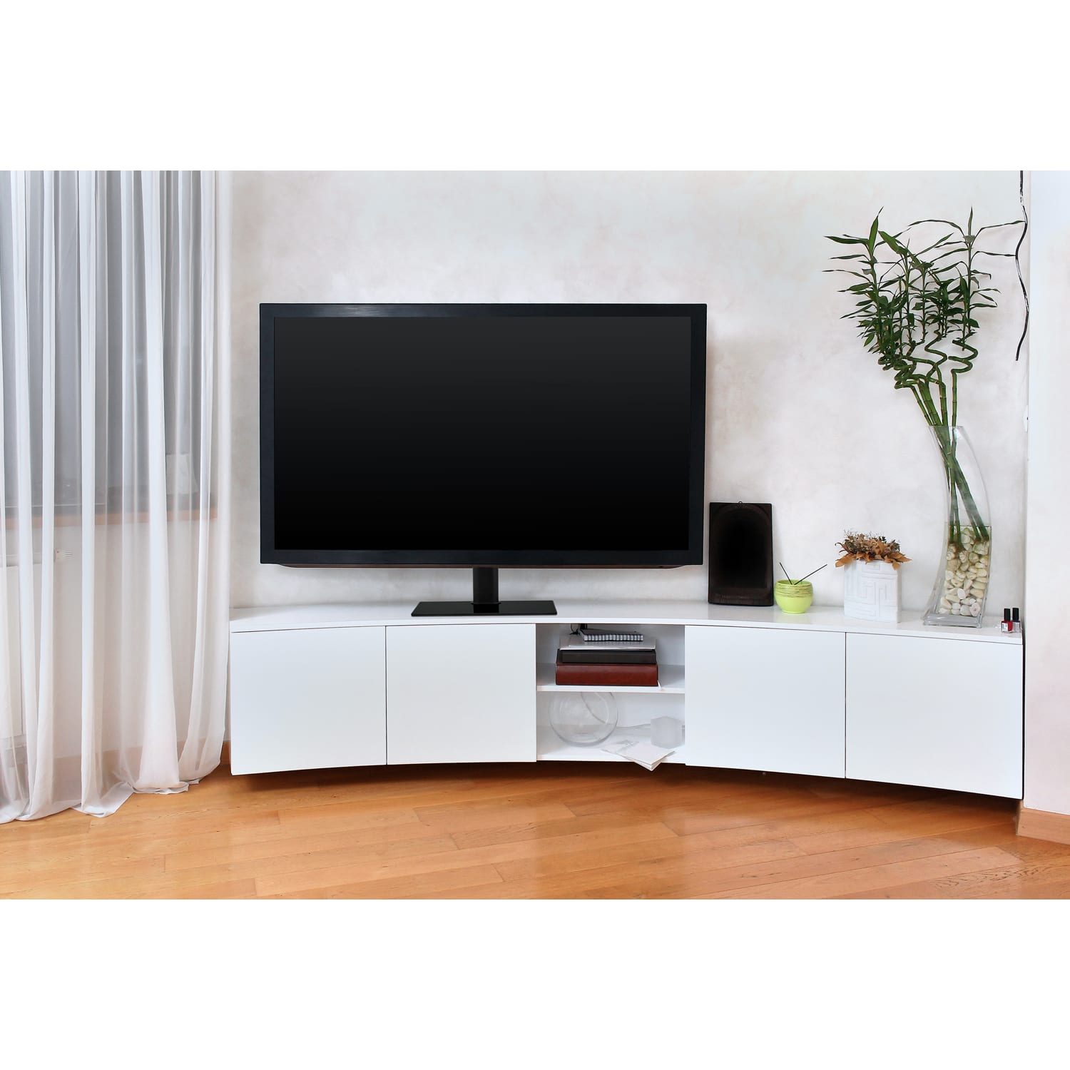 Mount-It! MI-847 Tabletop TV Stand For TVs Up To 55in, 24inH x 16-5/8inW x 10-1/8inD, Black - Image 4