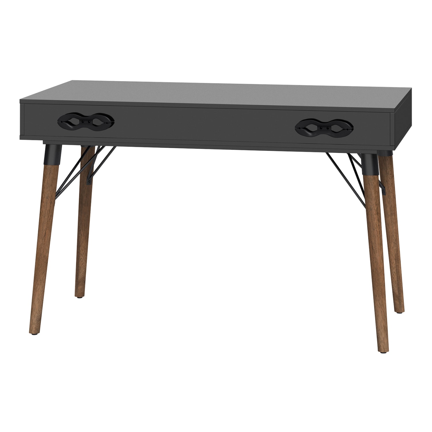 Elle Decor Dani 47inW Writing Desk, Old World Rustic Pine/Dusk Gray - Image 3
