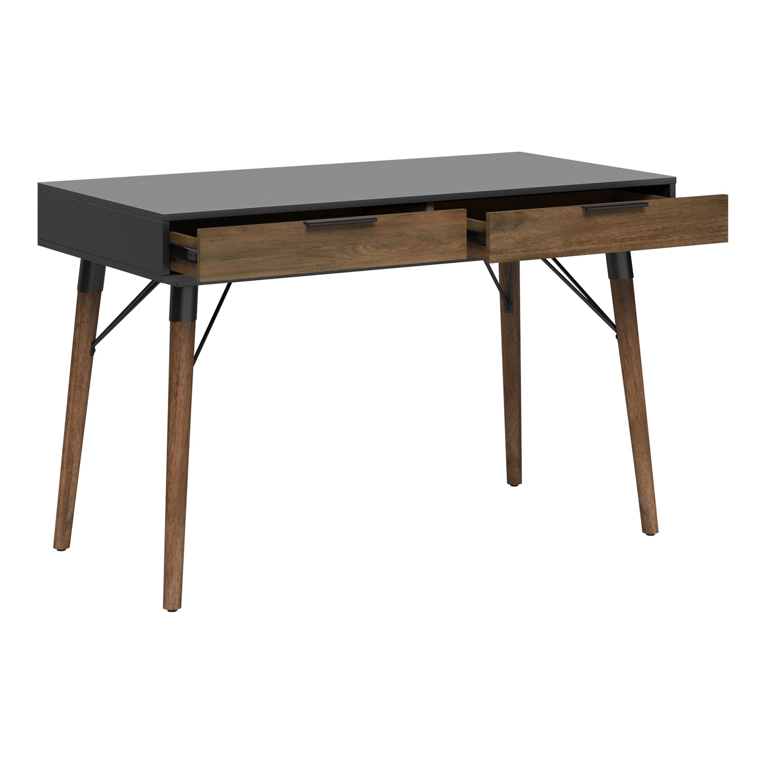 Elle Decor Dani 47inW Writing Desk, Old World Rustic Pine/Dusk Gray - Image 6