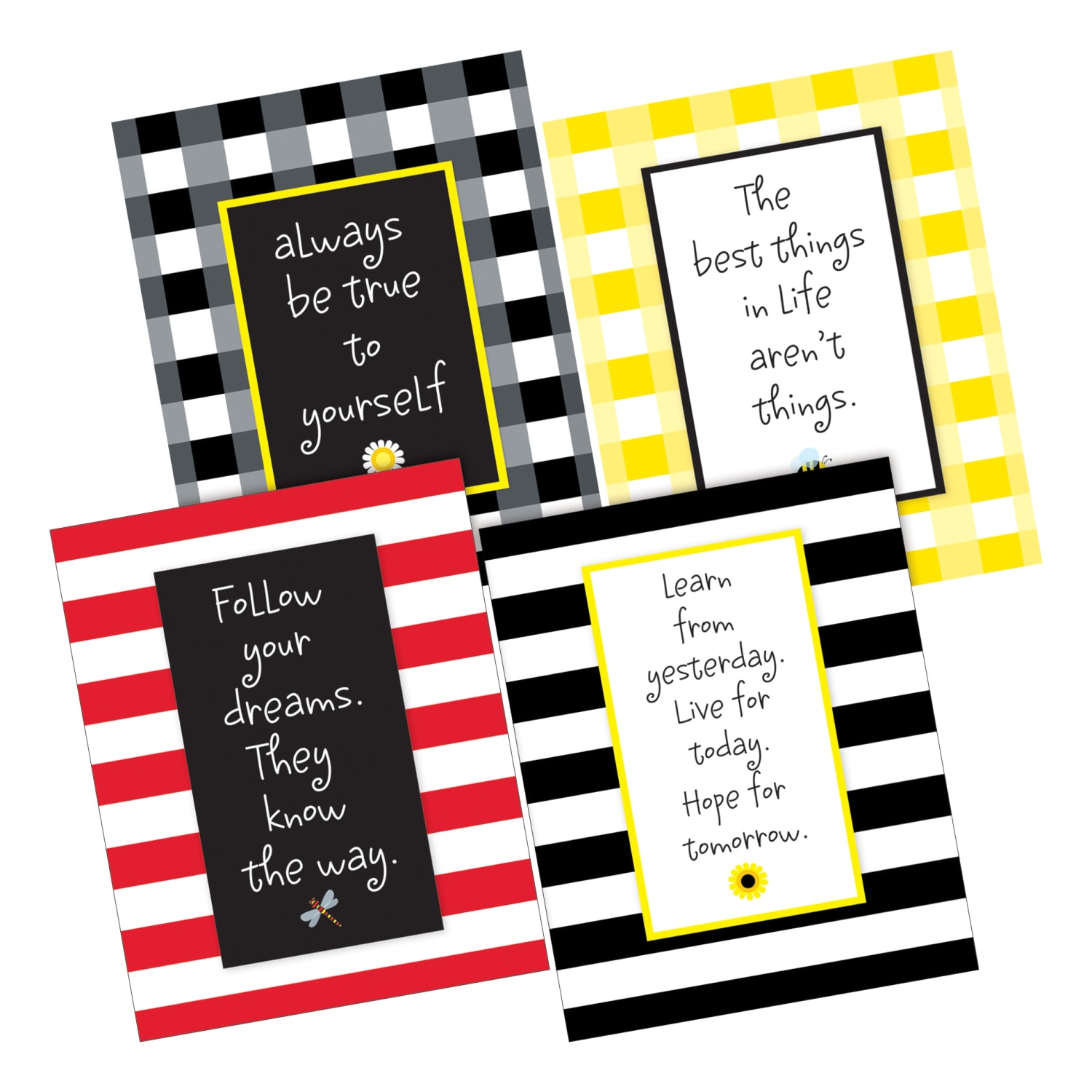 Barker Creek Art Prints, 8in x 10in, Gold/Buffalo Plaid, Set Of 8 Prints - Image 4