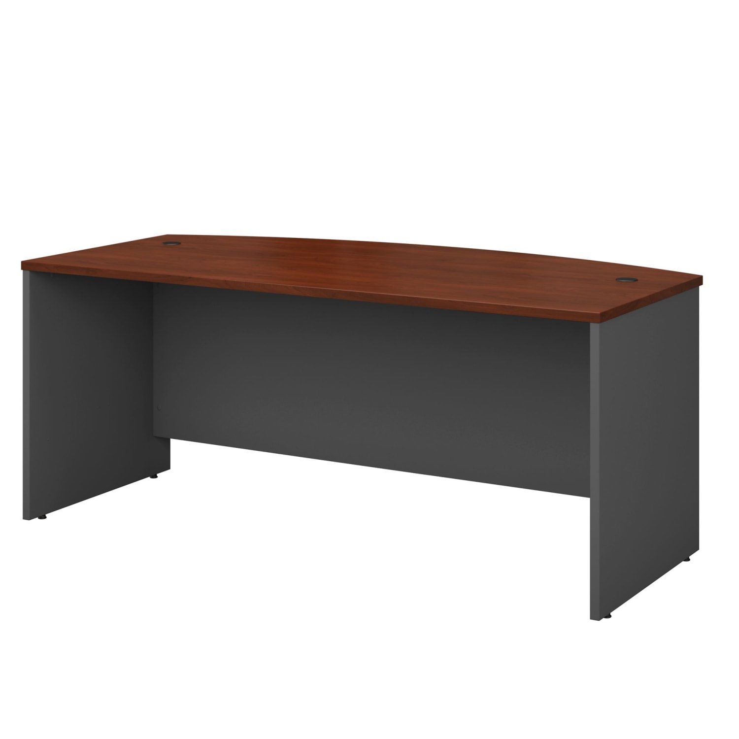 Bush Business Furniture Components Bow Front Desk, 72inW x 36inD, Hansen Cherry/Graphite Gray, Standard Delivery - Image 3