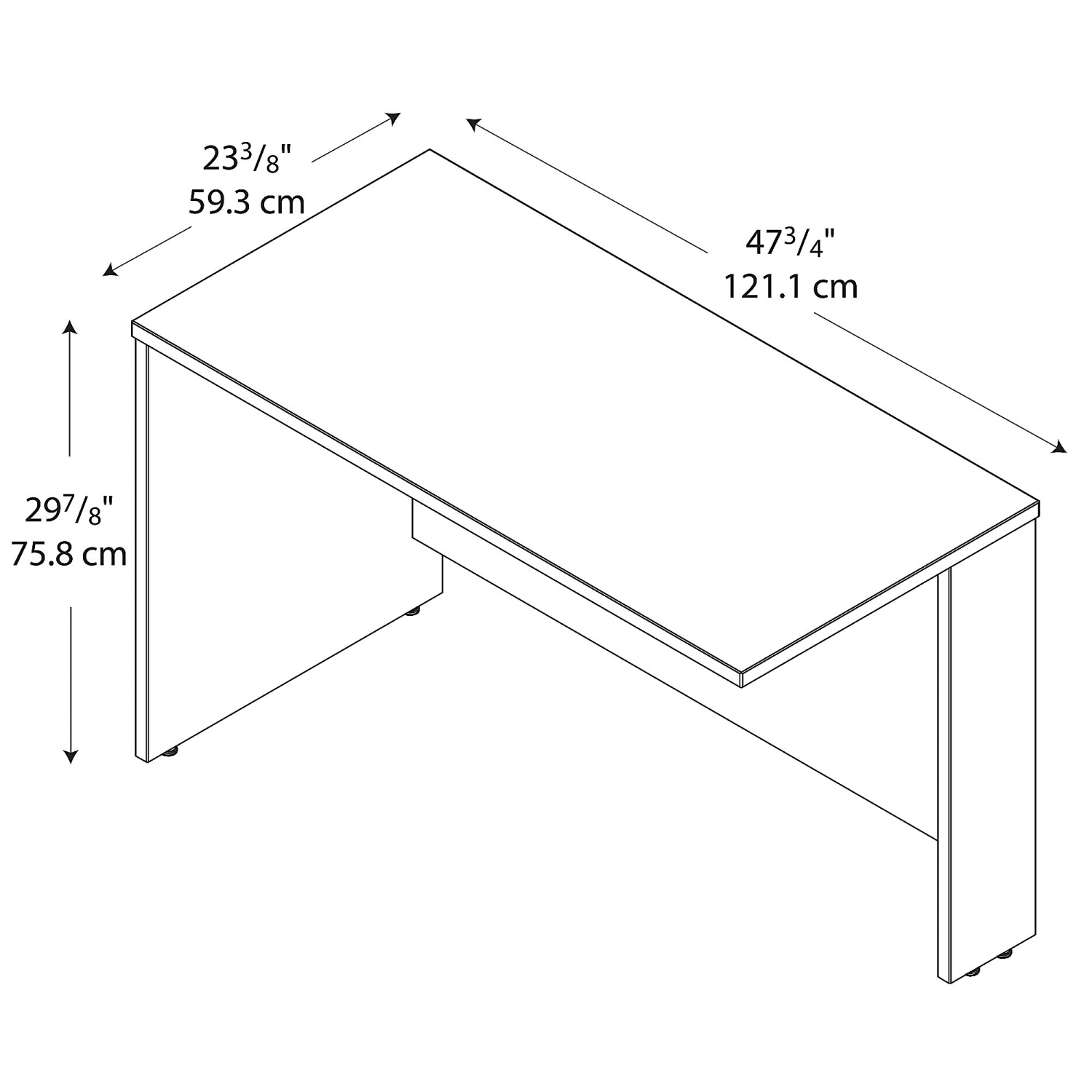 Bush Business Furniture Components Return Bridge, 48inW, Hansen Cherry/Graphite Gray, Standard Delivery - Image 3