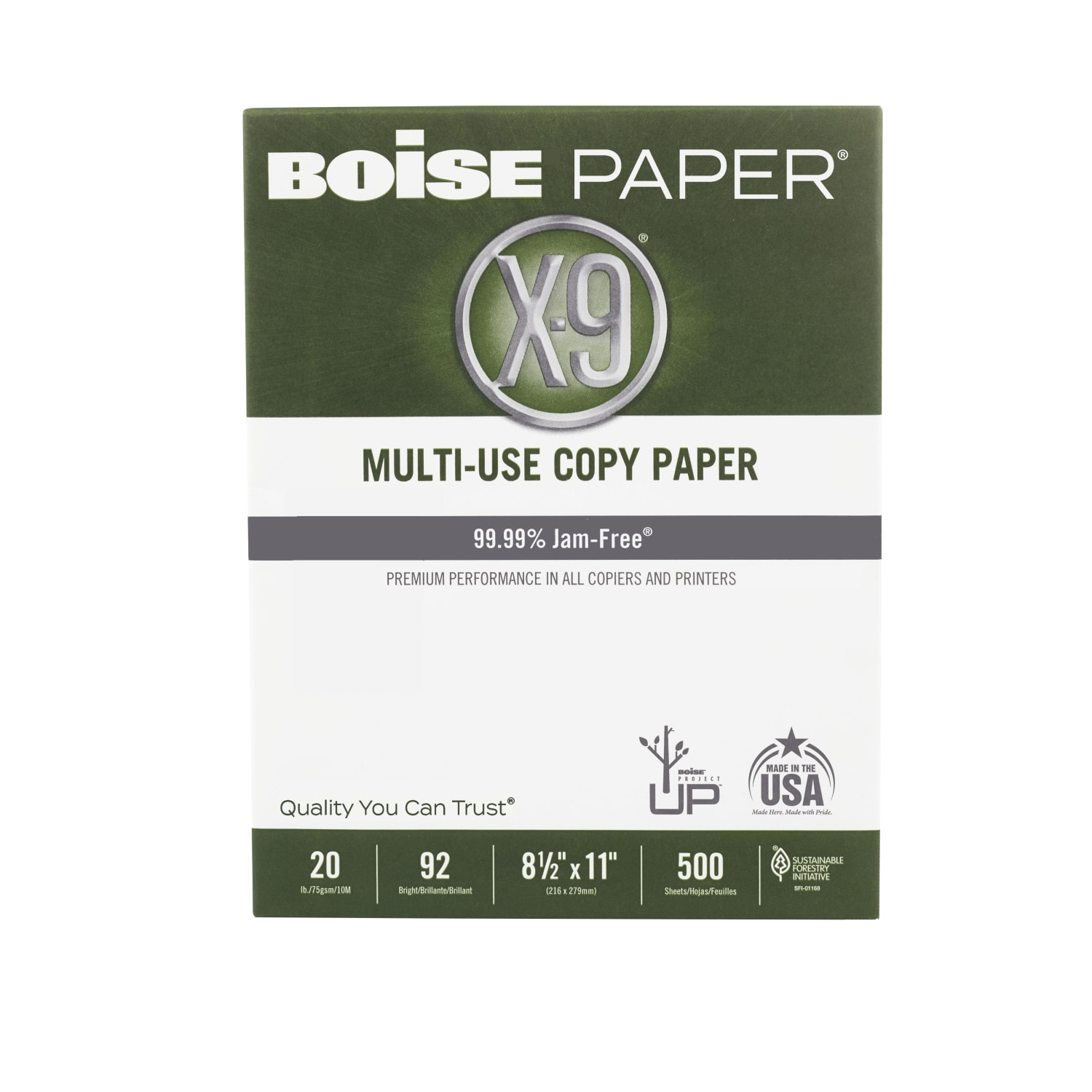 Boise X-9 Multi-Use Printer & Copy Paper, 5 Reams, White, Letter (8.5in x 11in), 2500 Sheets Per Case, 20 Lb, 92 Brightness - Image 6