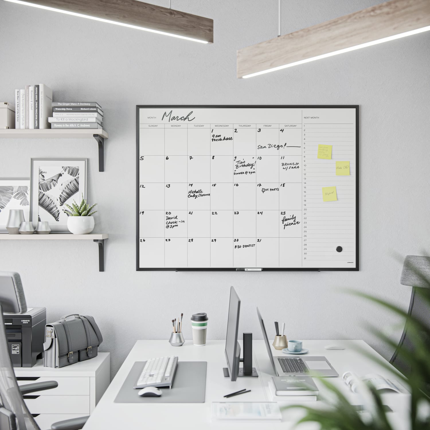 U Brands Magnetic Dry-Erase Monthly Calendar Board, 48in X 36in, Black Aluminum Frame, Actual Size 47in X 35in (2900U00-01) - Image 4