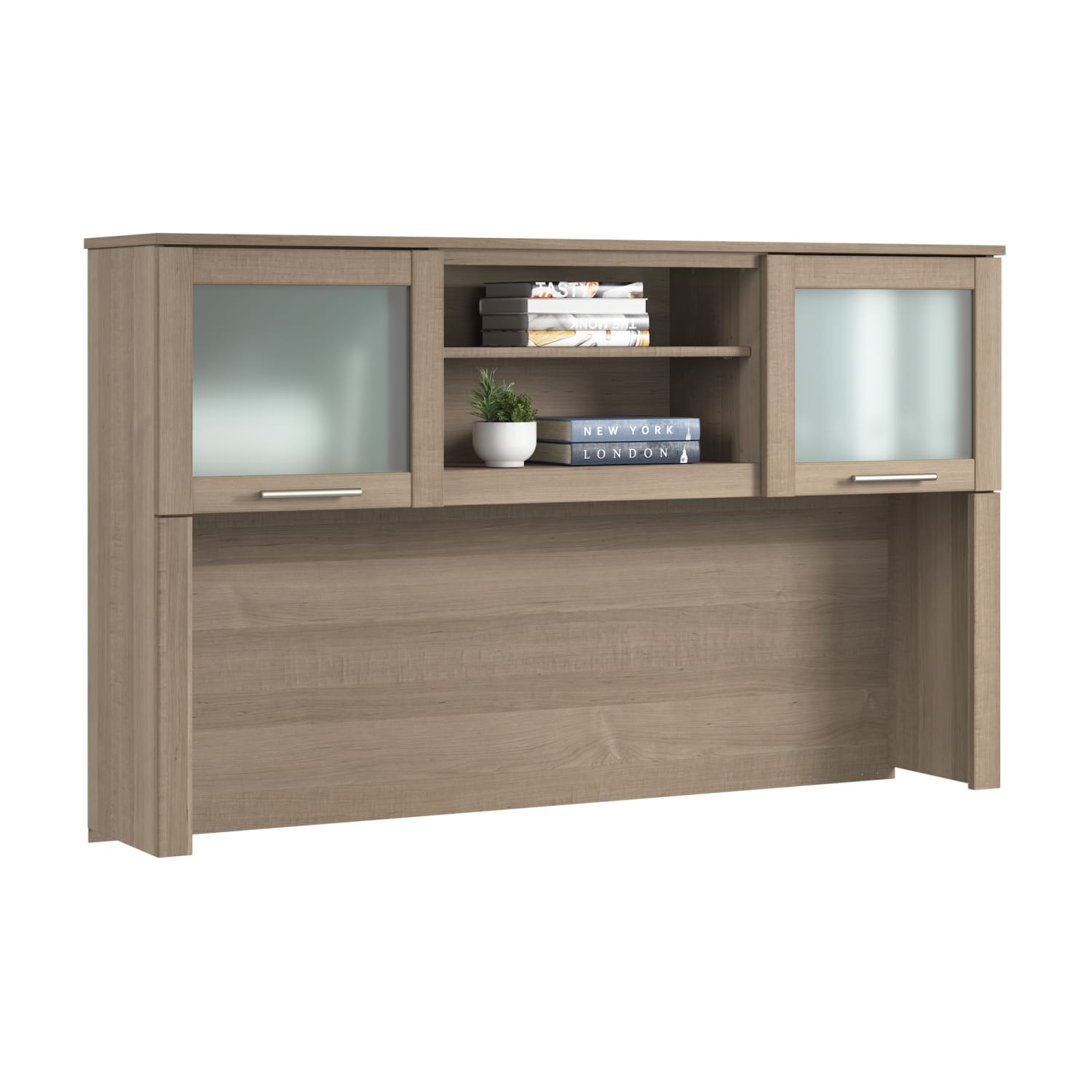 Bush Furniture Somerset 60inW L Shaped Desk Hutch, Ash Gray, Standard Delivery - Image 3