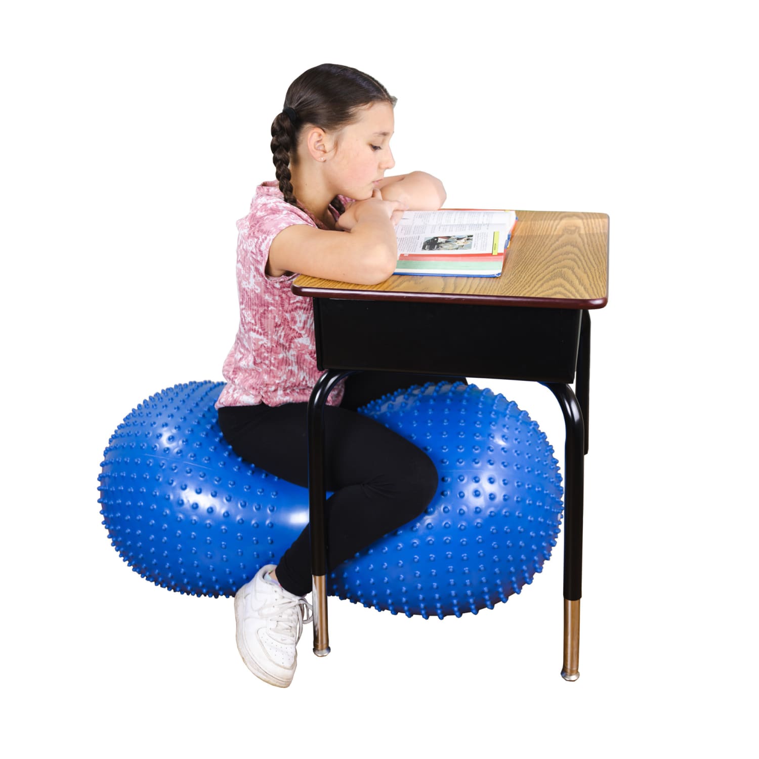 Bouncyband Sensory Peanut Stability Ball, 20in x 36in, Blue - Image 6