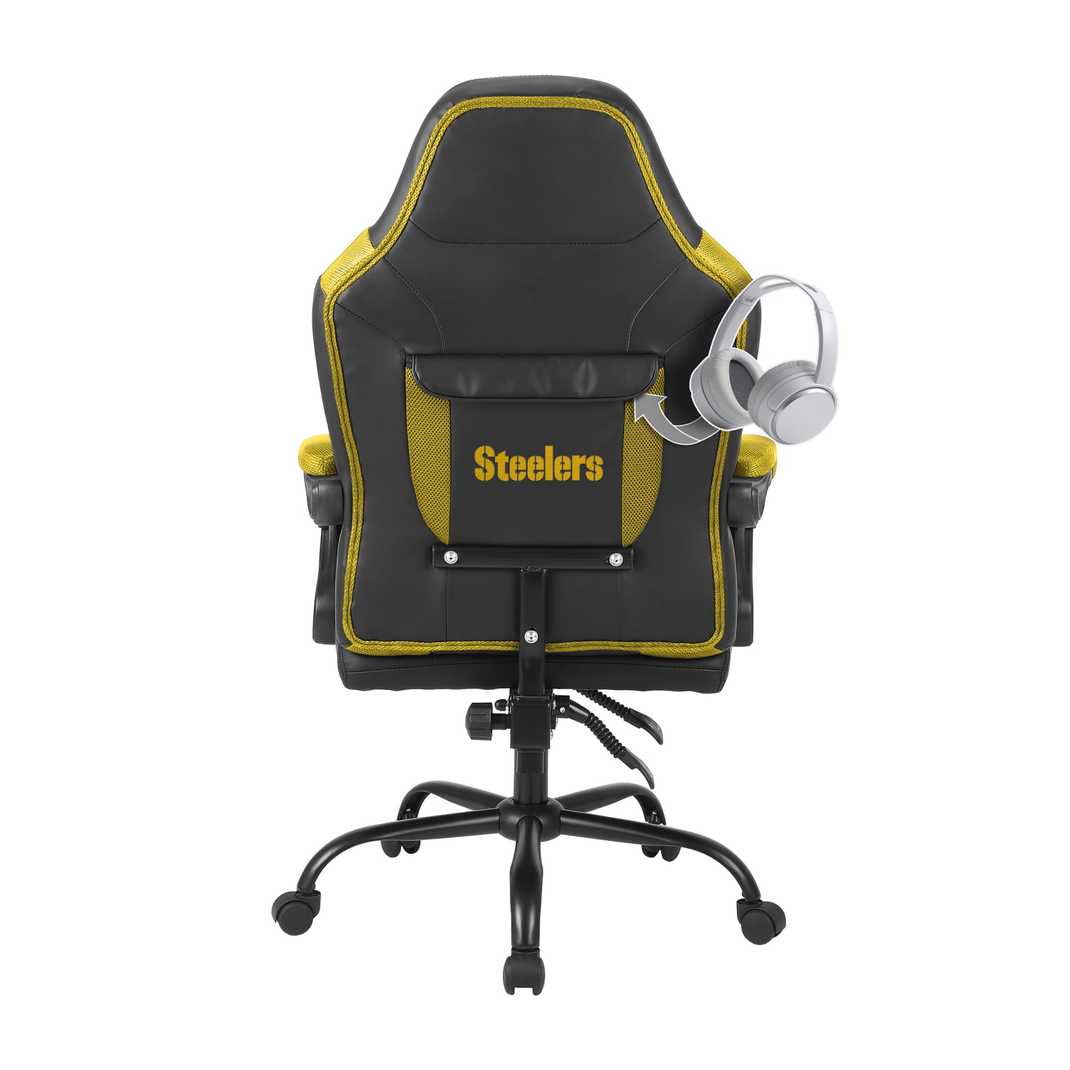 Imperial Adjustable Oversized Vinyl High-Back Office Task Chair, NFL Pittsburgh Steelers, Black/Yellow - Image 3