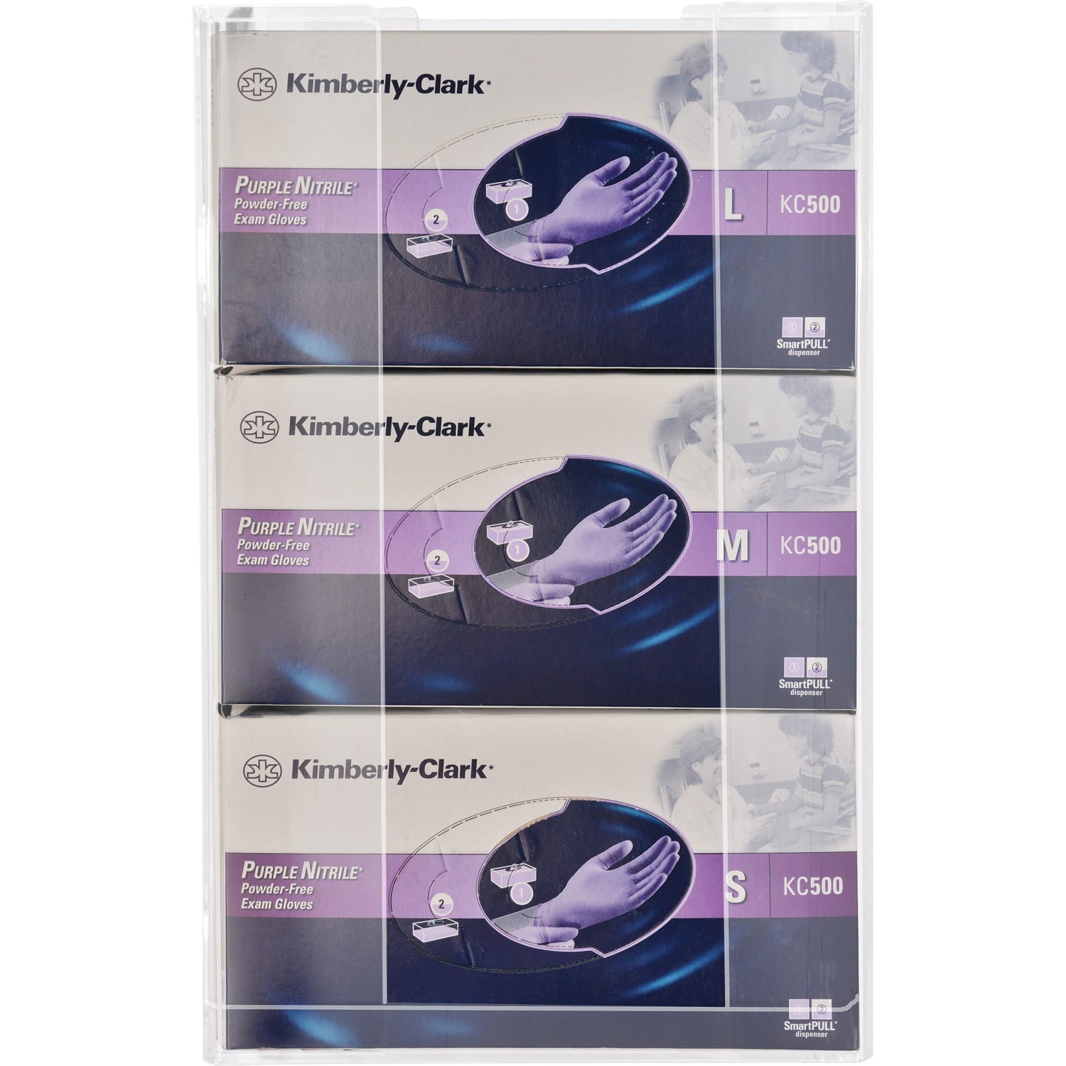 Kantek Acrylic Glove Box Holder, Triple, 11in x 3 1/2in x 14 1/2in, Clear - Image 3