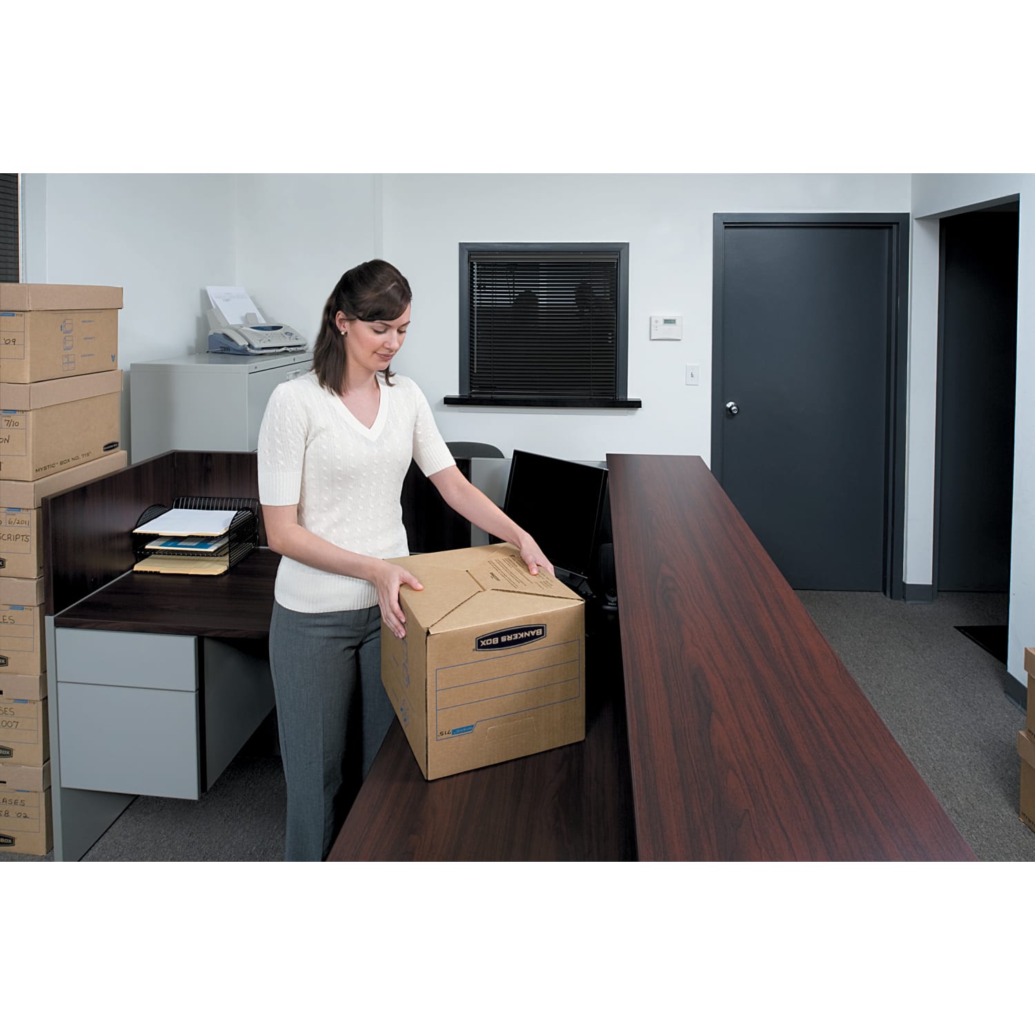 Bankers Box Mystic Storage Boxes With Lift-Off Lids, Letter/Legal Size, 10in x 12in x 15in, 85% Recycled, Kraft, Case Of 25 - Image 3