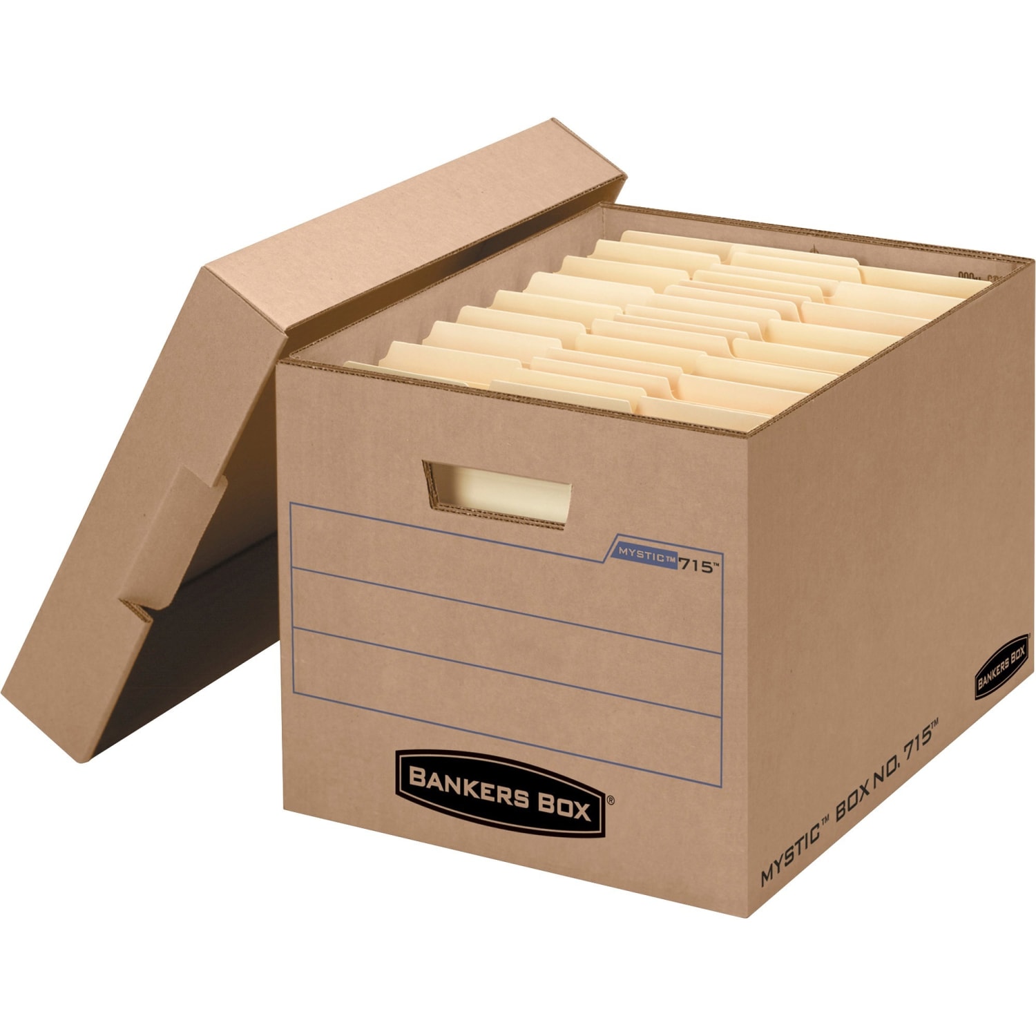 Bankers Box Mystic Storage Boxes With Lift-Off Lids, Letter/Legal Size, 10in x 12in x 15in, 85% Recycled, Kraft, Case Of 25 - Image 6