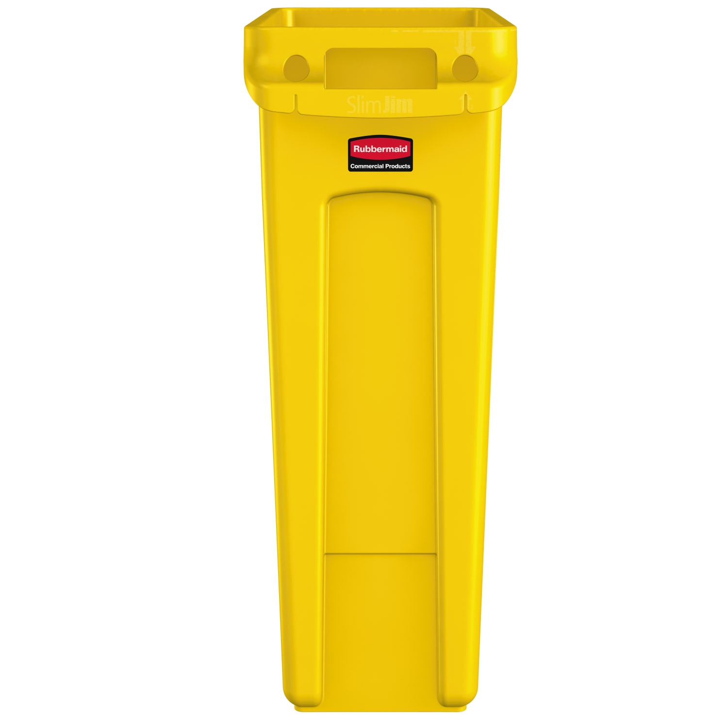 Rubbermaid Slim Jim Rectangular Polyethylene Vented Waste Receptacle, 23 Gallons, Yellow - Image 3