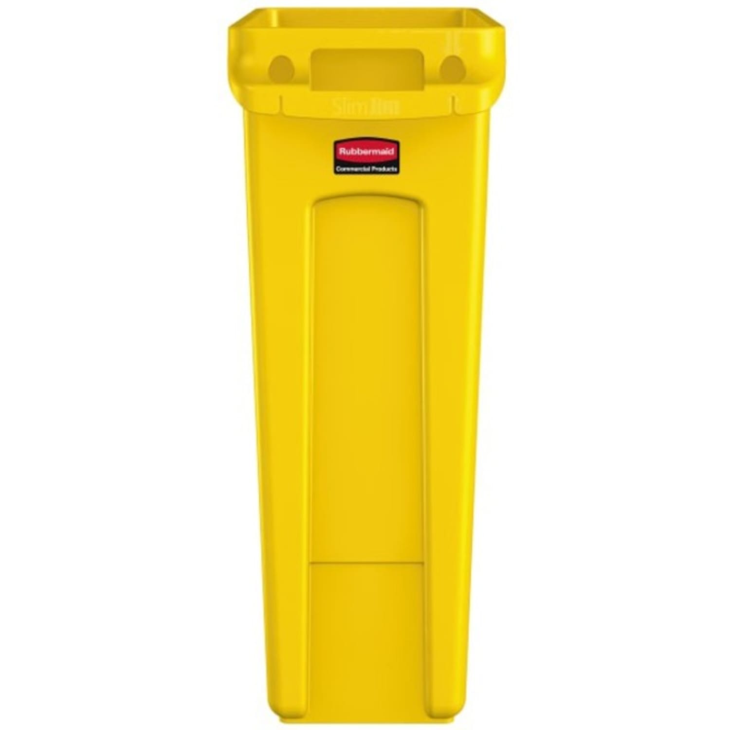 Rubbermaid Slim Jim Rectangular Polyethylene Vented Waste Receptacle, 23 Gallons, Yellow - Image 5