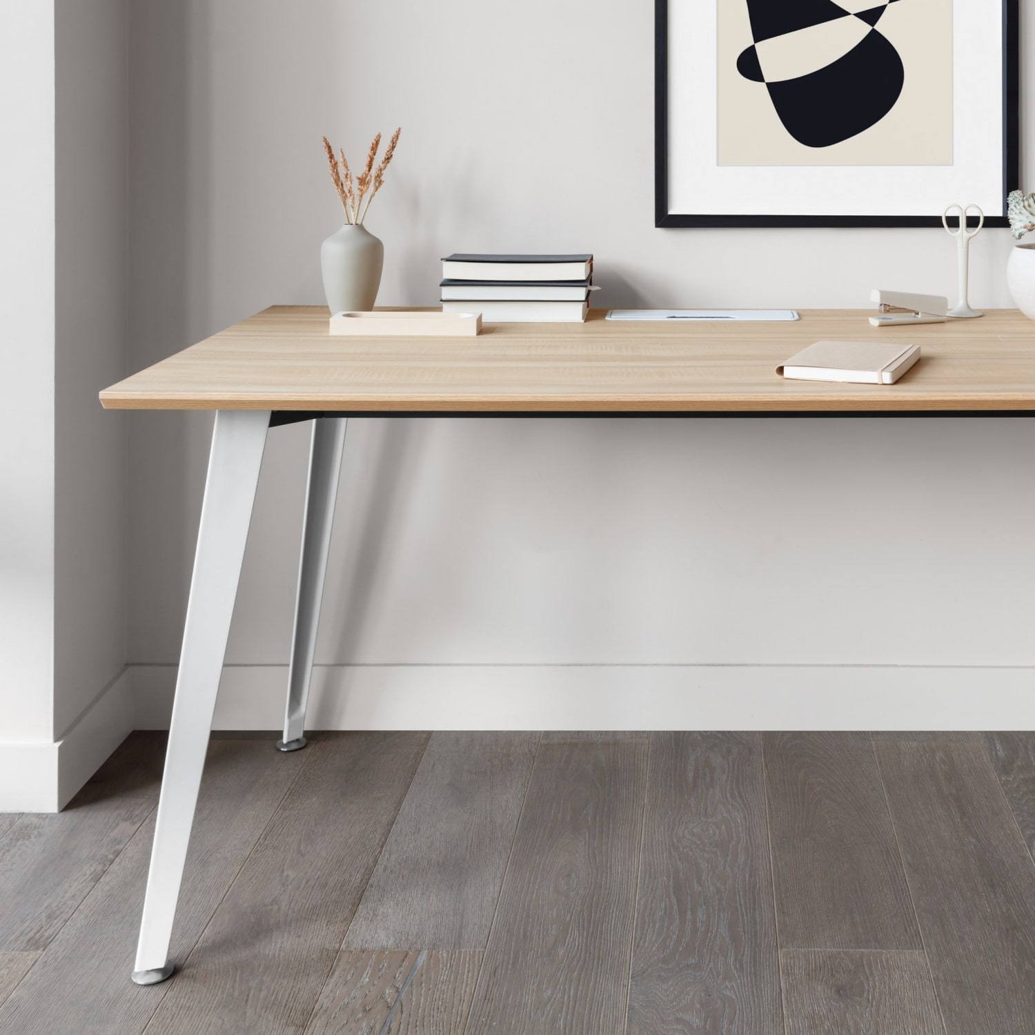 Branch Furniture Office Desk, Woodgrain/White - Image 5