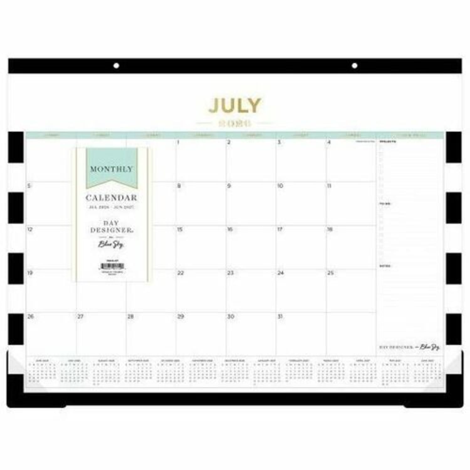 DESK PAD PLANNING CALENDAR DD RUGBY STRIPE BLACK - 22X17 AY26-27 MONTHLY - Image 4